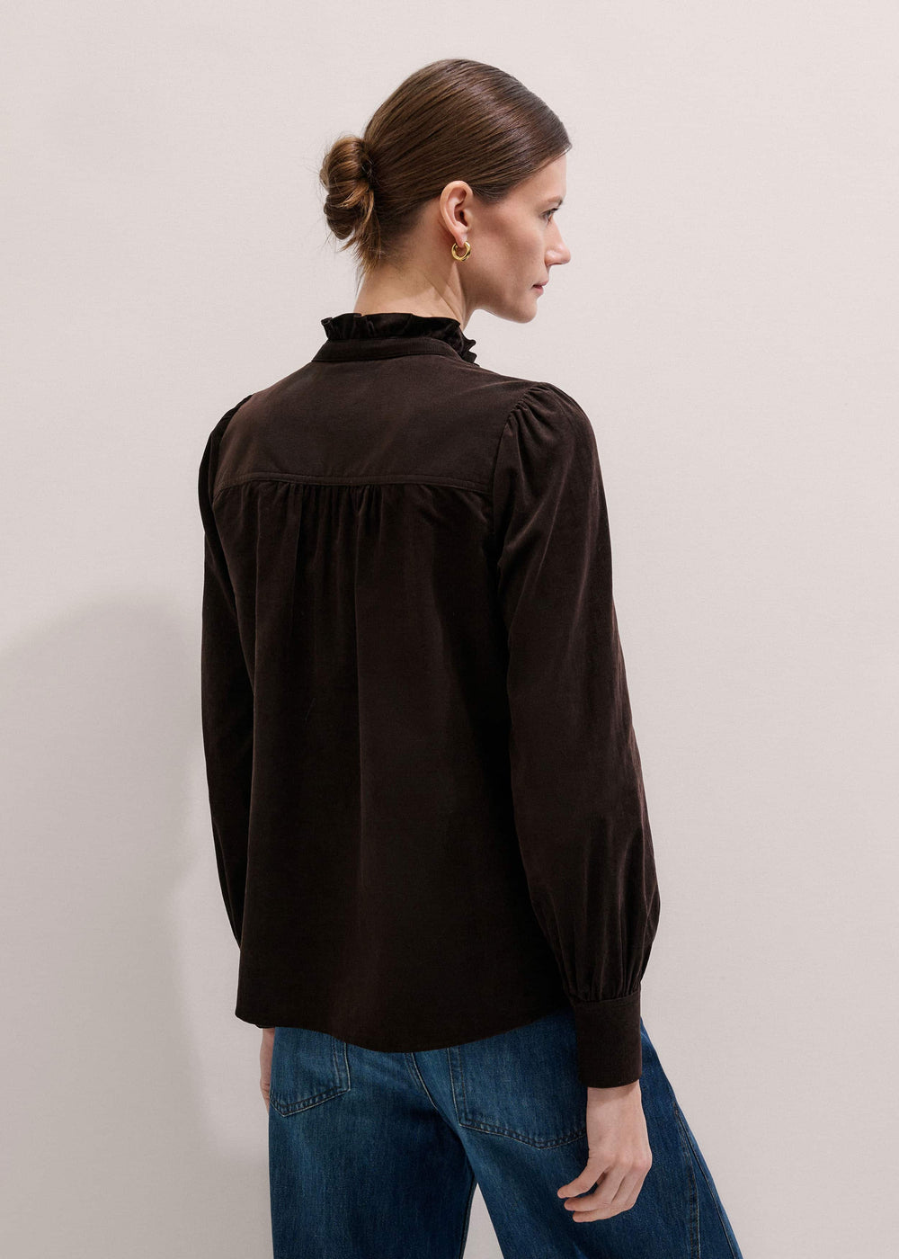 Brown Super Soft Micro Cord Blouse meandem