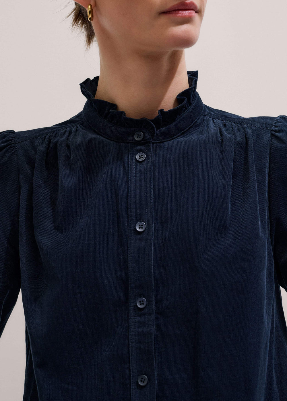 Navy Super Soft Micro Cord Blouse meandem