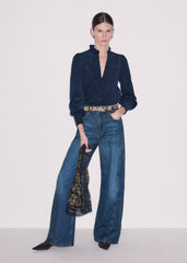 Navy Super Soft Micro Cord Blouse meandem