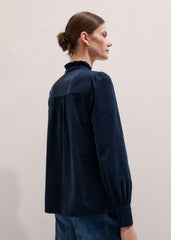 Navy Super Soft Micro Cord Blouse meandem