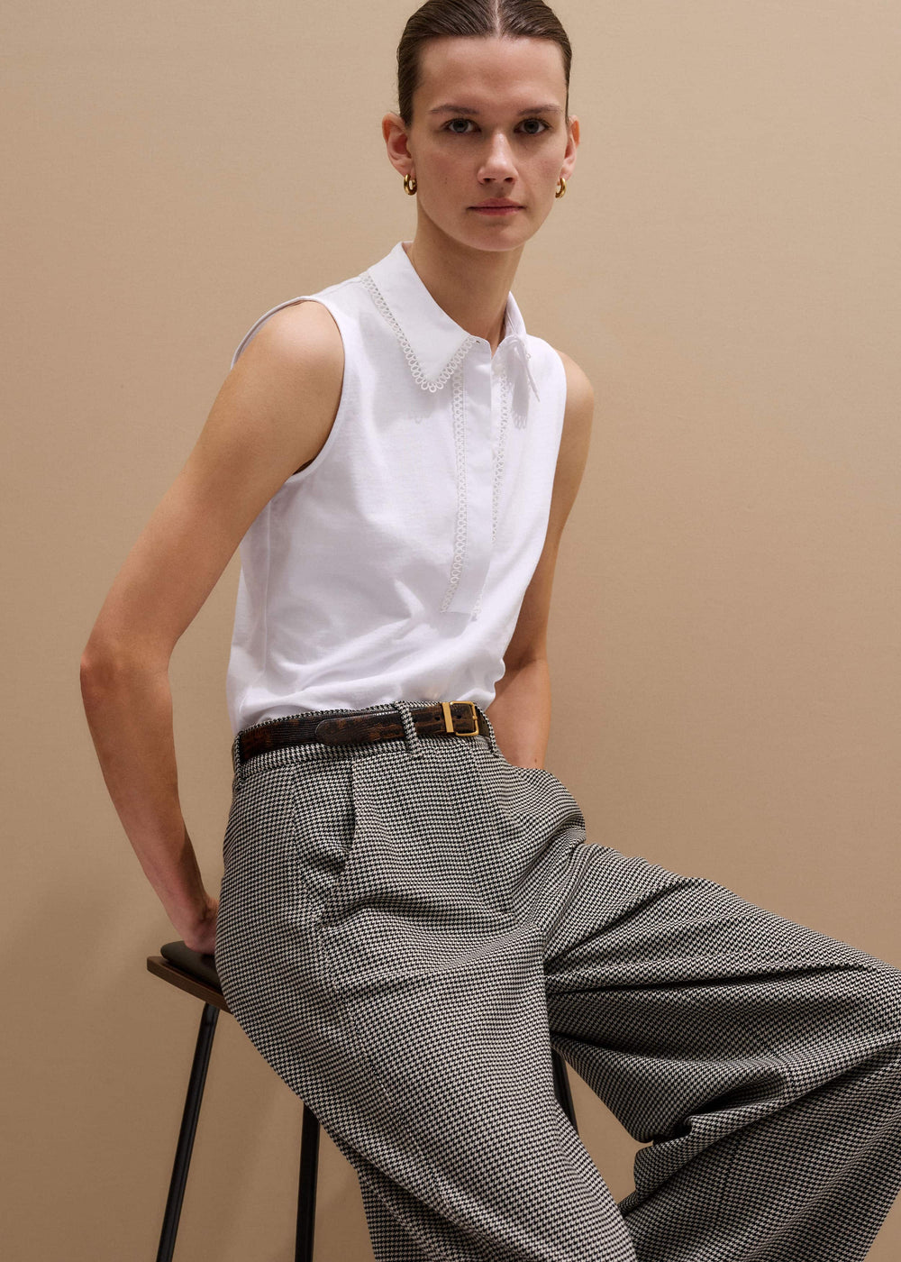 White Collared Layering Tank meandem