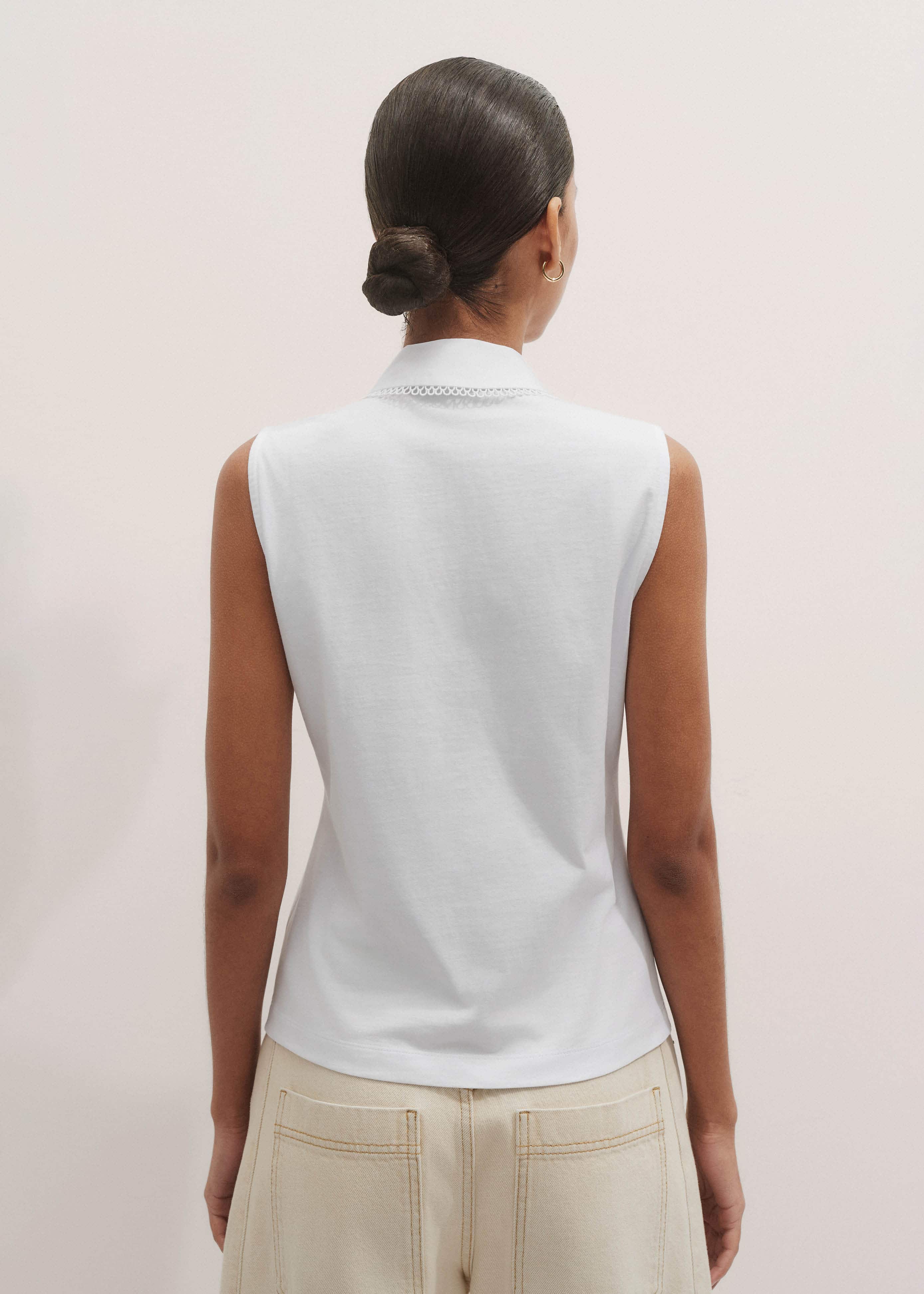 White Collared Layering Tank meandem