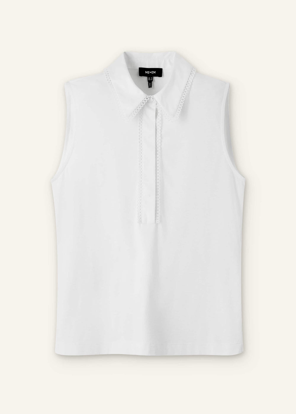 White Collared Layering Tank meandem