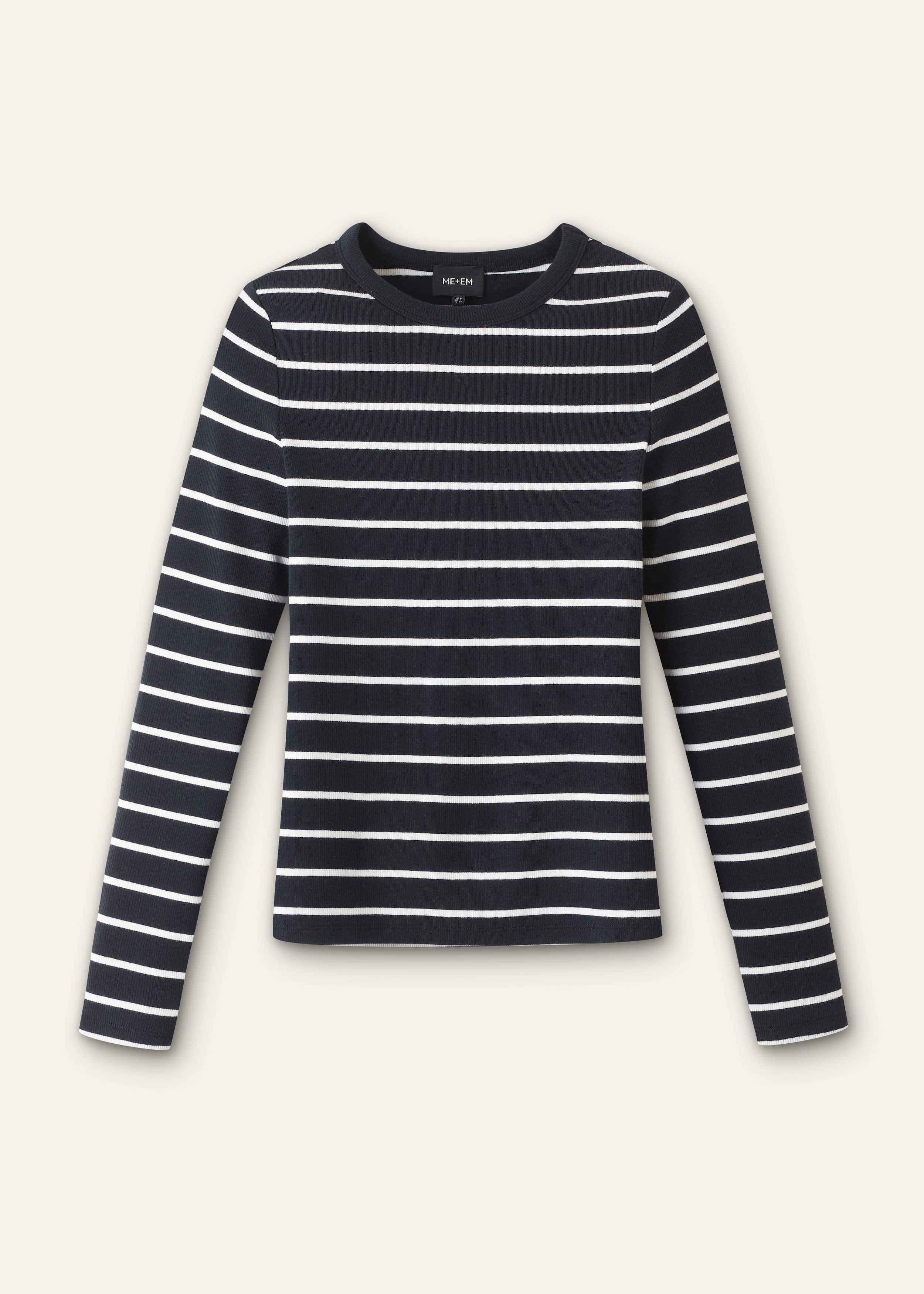 Navy Ultimate Rib Long Sleeve Top meandem