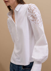 White Lace Sleeve Swing Top meandem