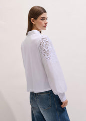 White Lace Sleeve Swing Top meandem