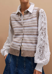 White Lace + Poplin Layering Shirt meandem