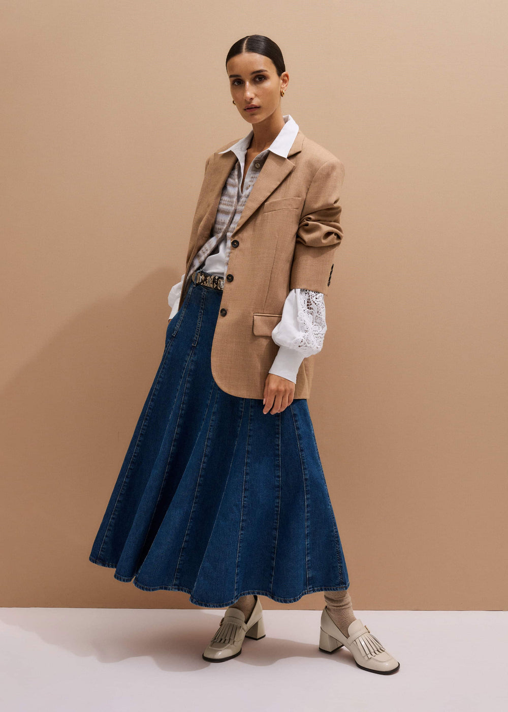 White Lace + Poplin Layering Shirt meandem