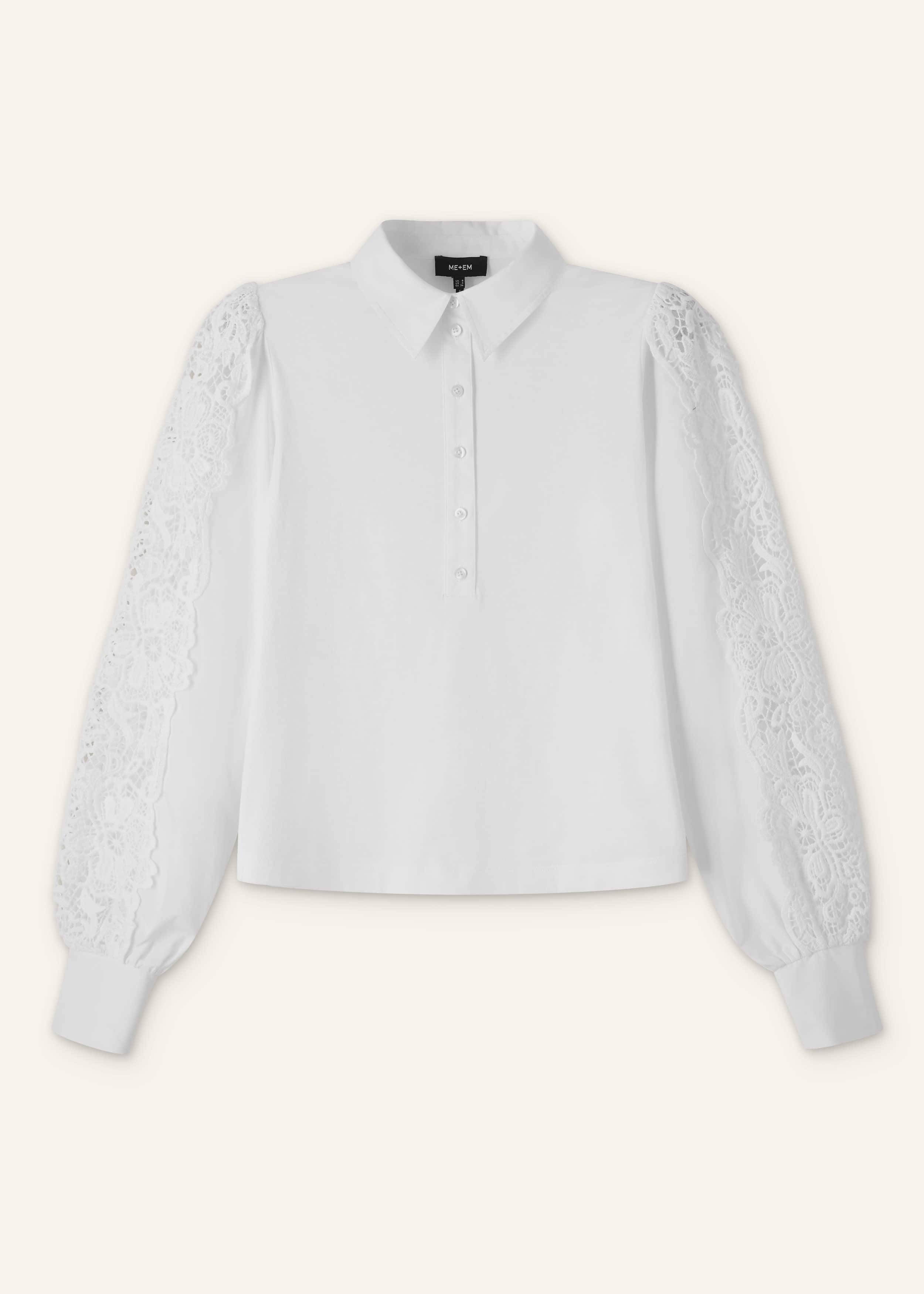 White Lace + Poplin Layering Shirt meandem
