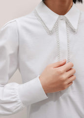White Collared Layering Top meandem