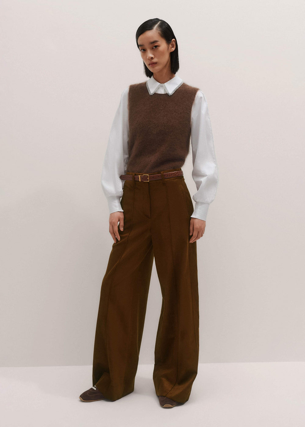 White Collared Layering Top meandem