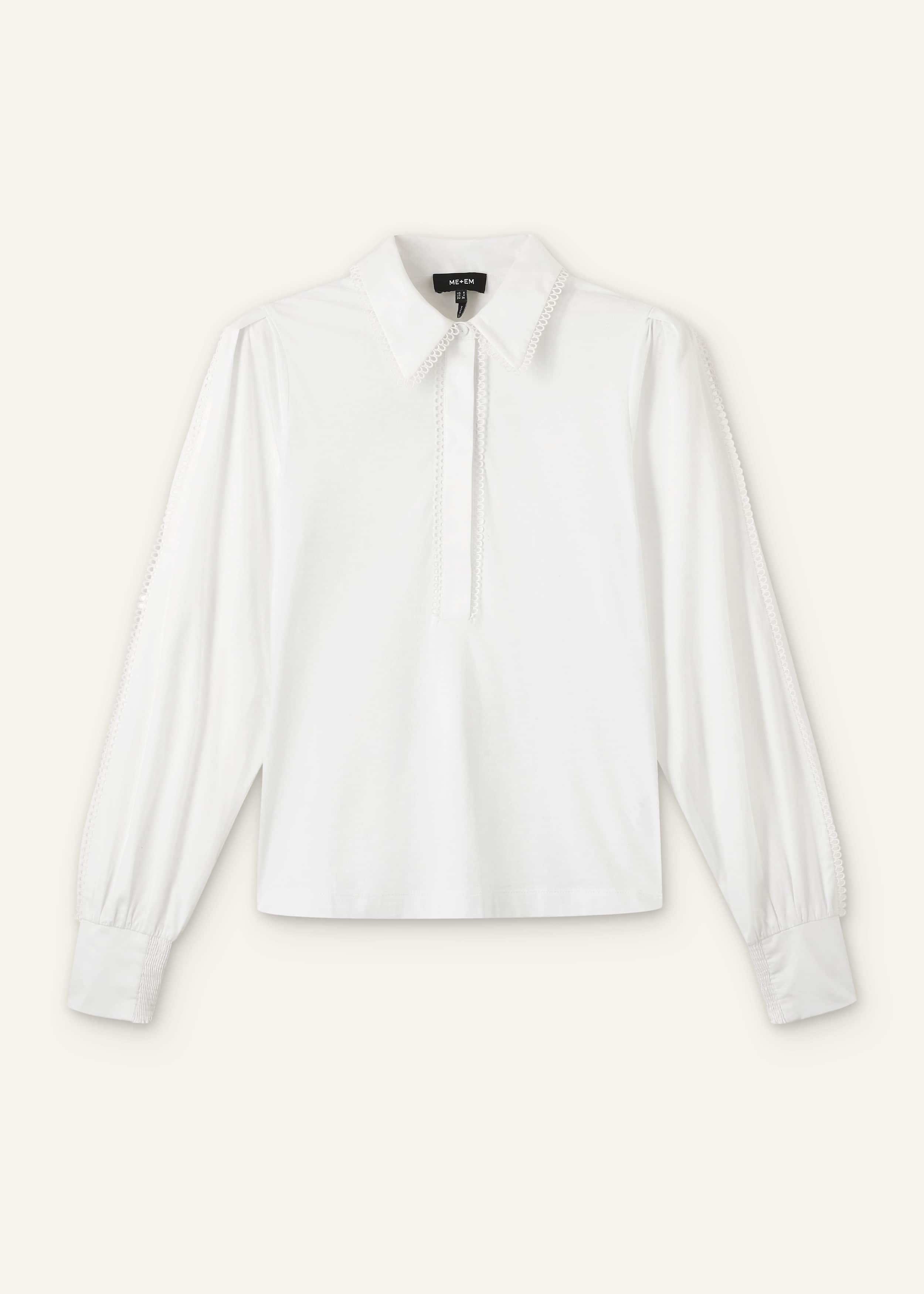White Collared Layering Top meandem