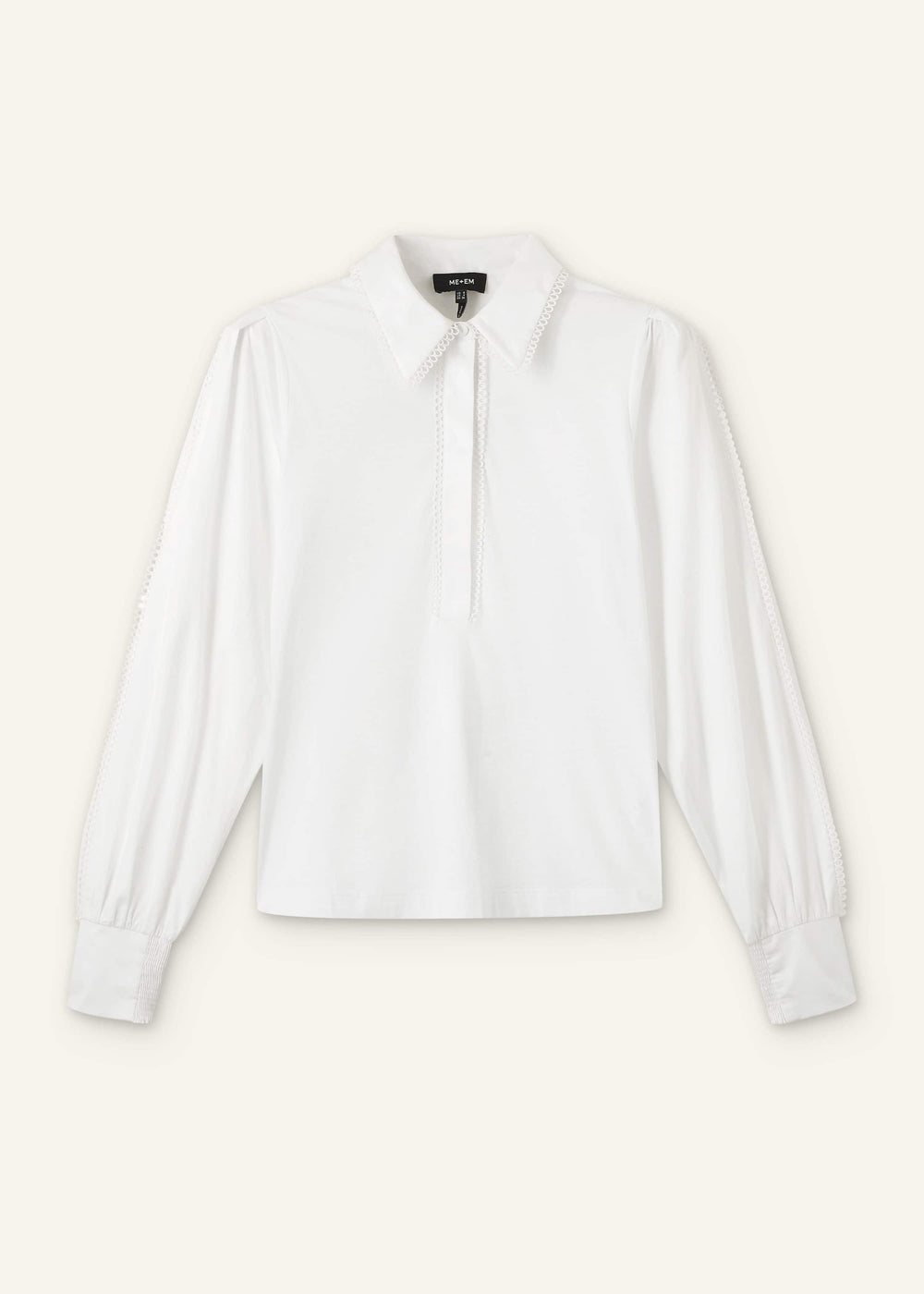 White Collared Layering Top meandem