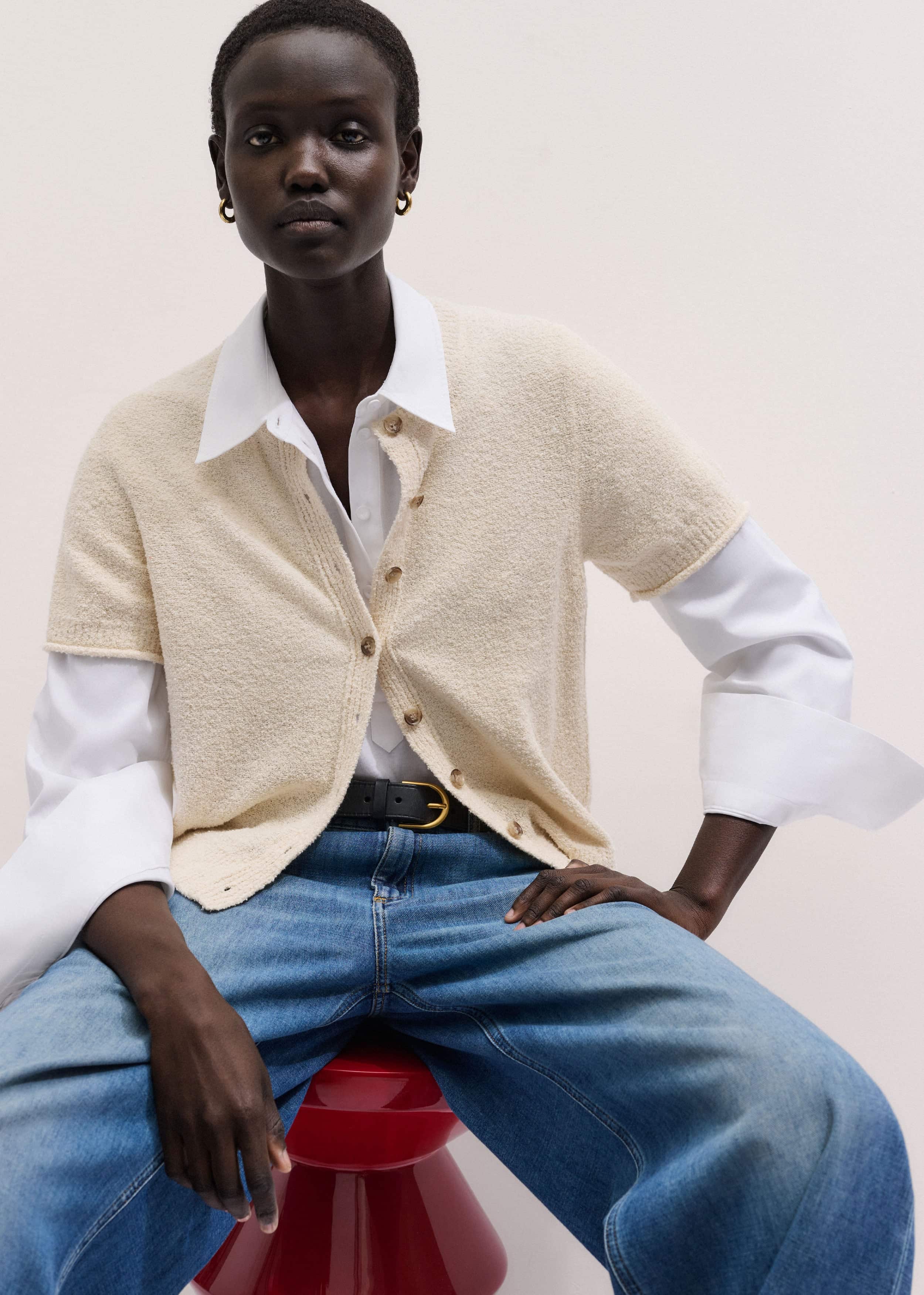 White Raglan Shirt Layering Top meandem