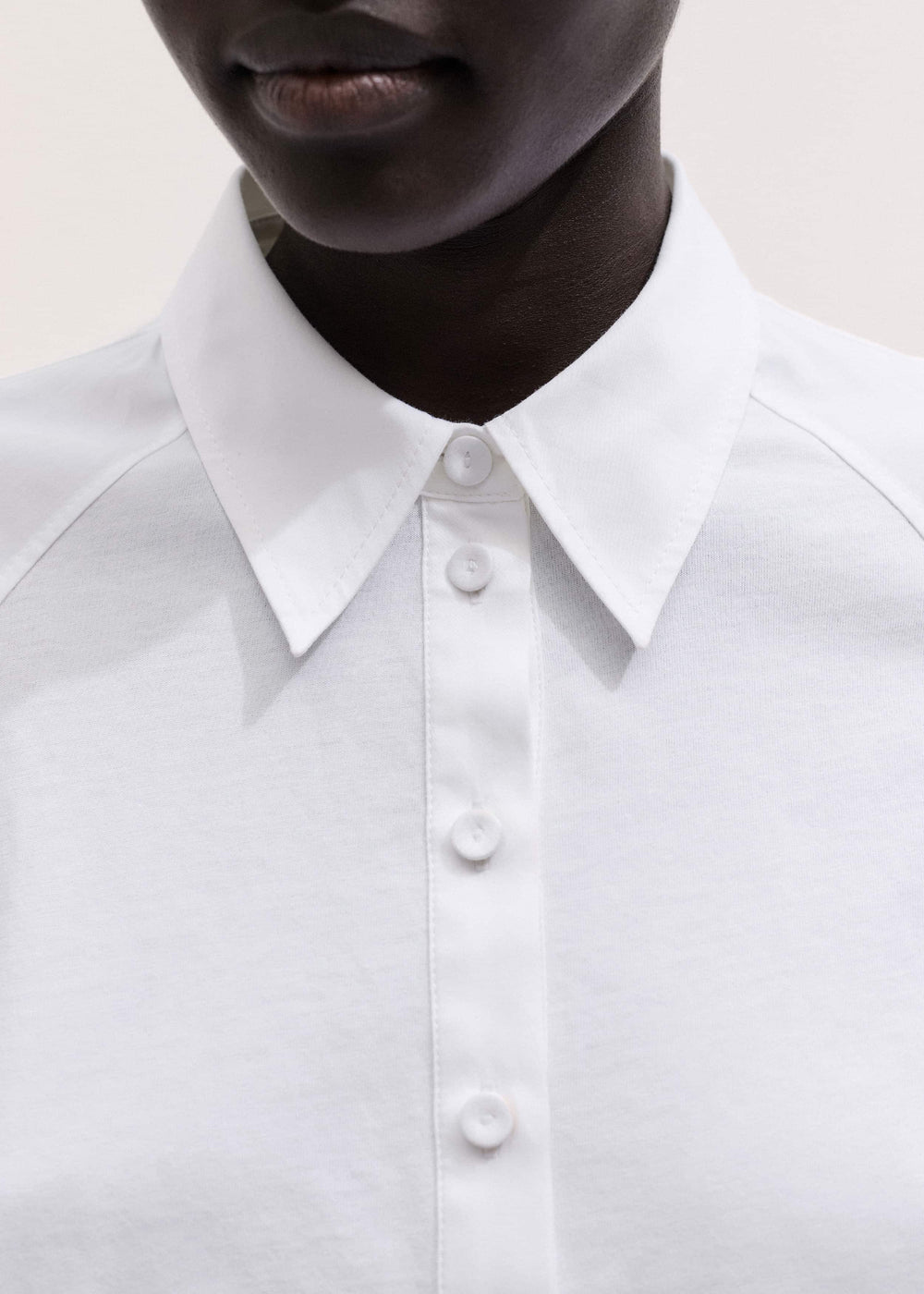 White Raglan Shirt Layering Top meandem