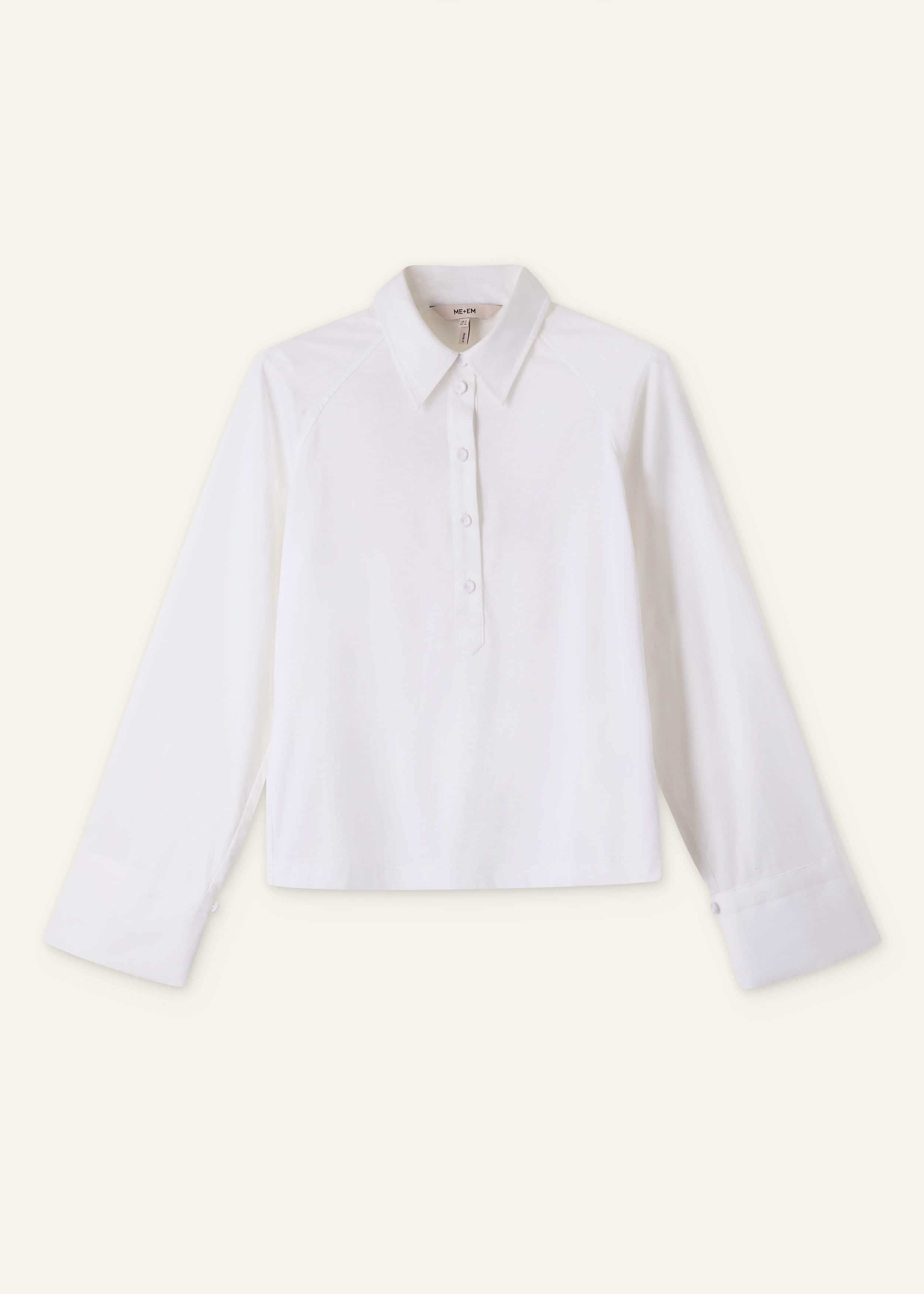 White Raglan Shirt Layering Top meandem