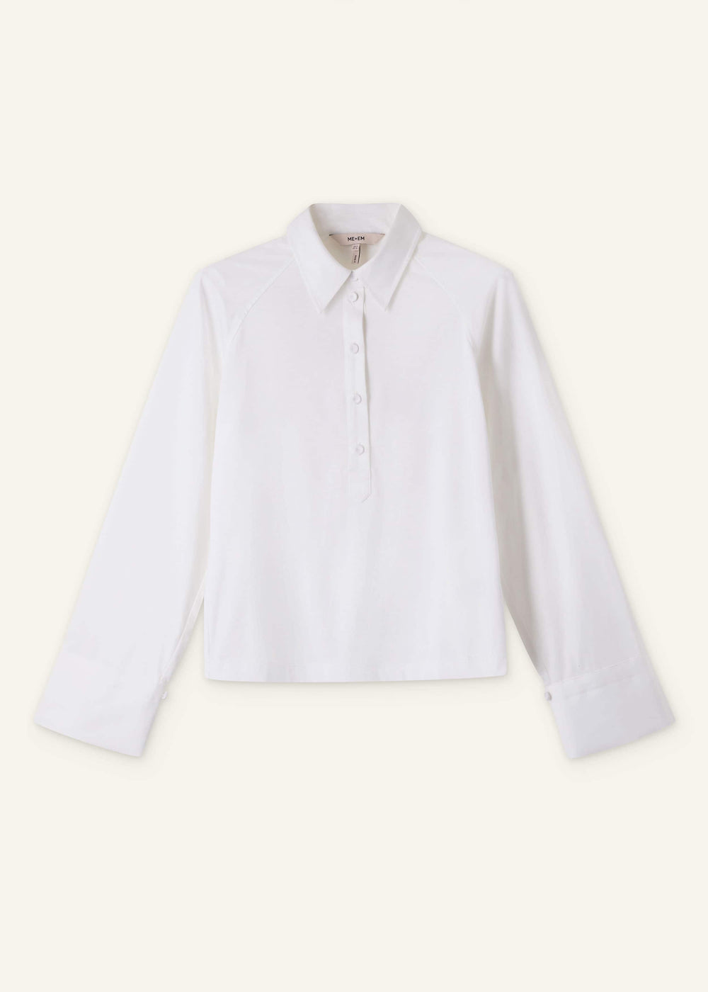White Raglan Shirt Layering Top meandem
