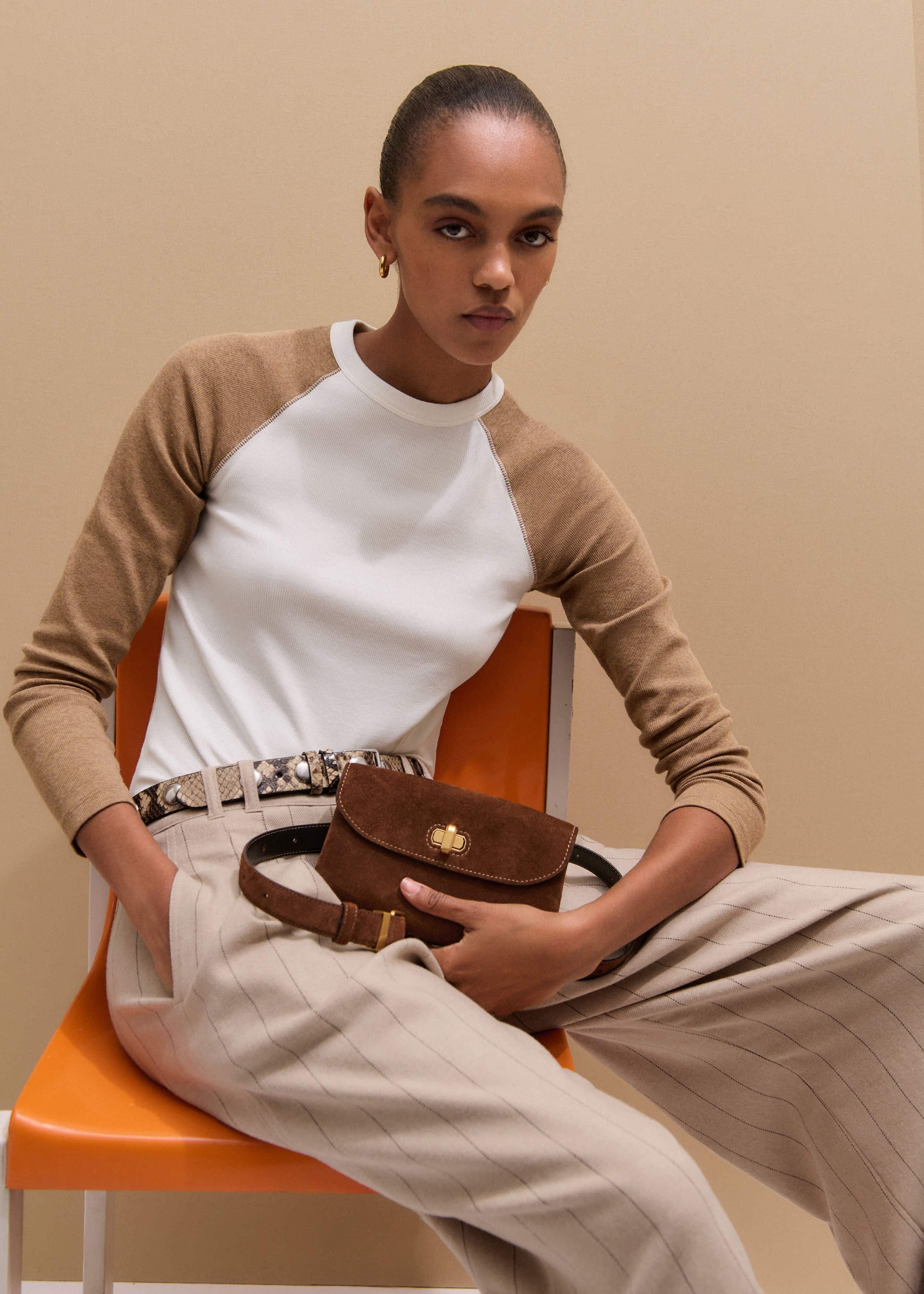 Cream Ultimate Slim Baseball Top meandem