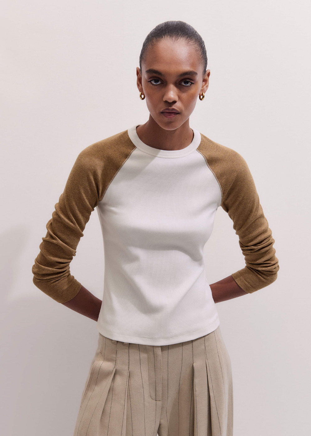 Cream Ultimate Slim Baseball Top meandem