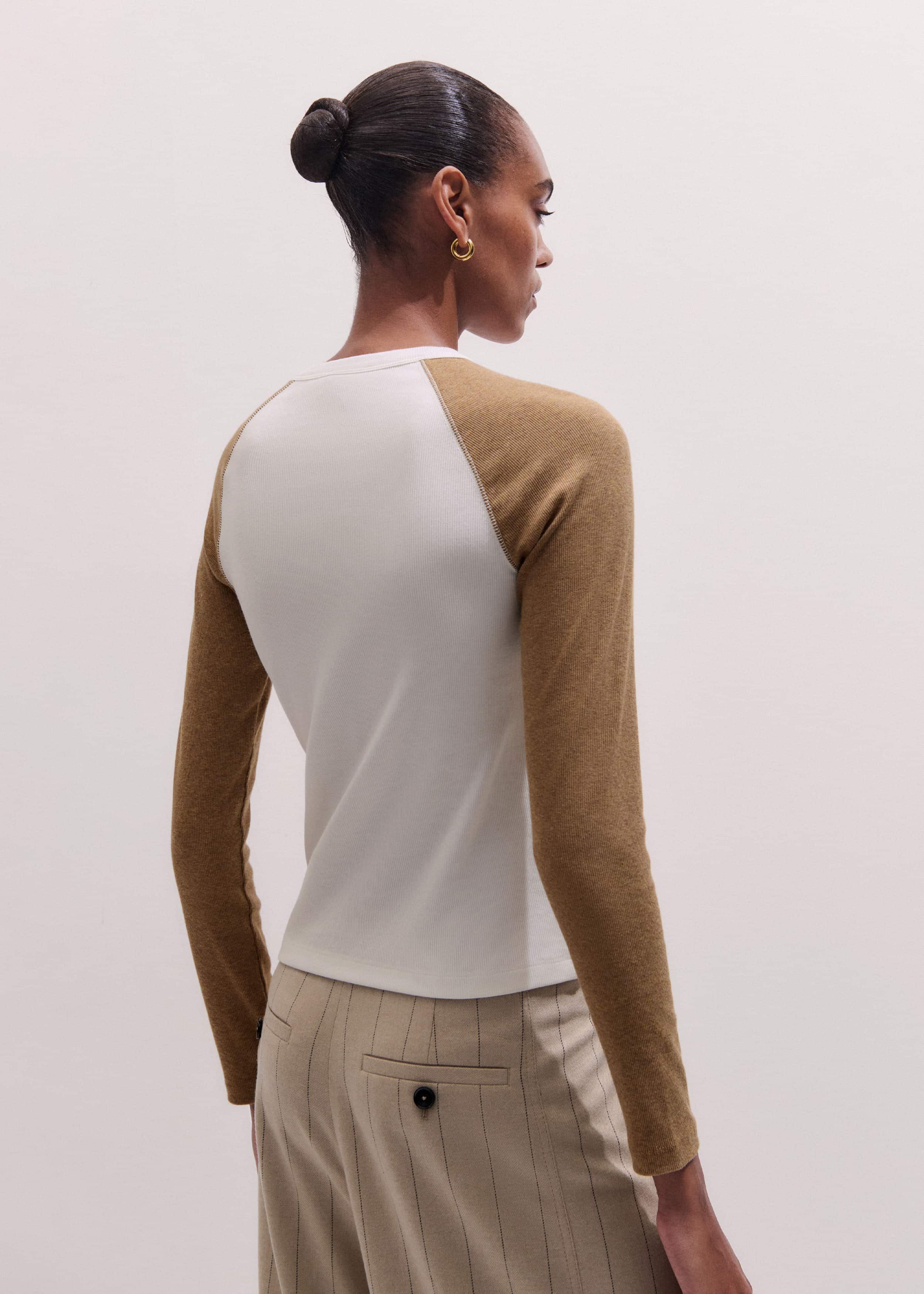 Cream Ultimate Slim Baseball Top meandem