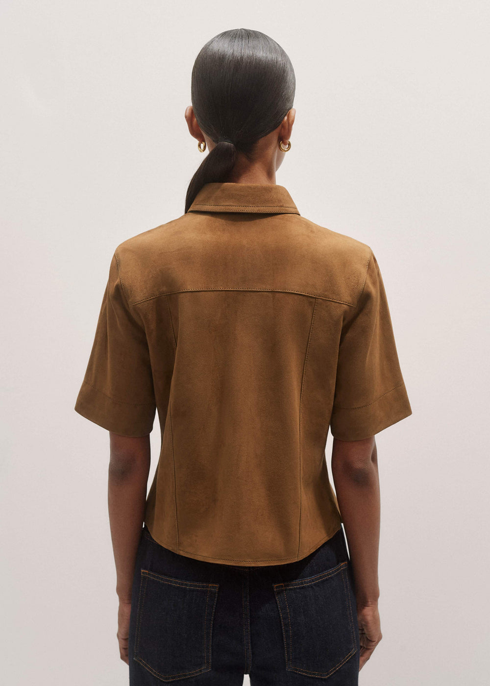 Brown Paneled Shirt meandem