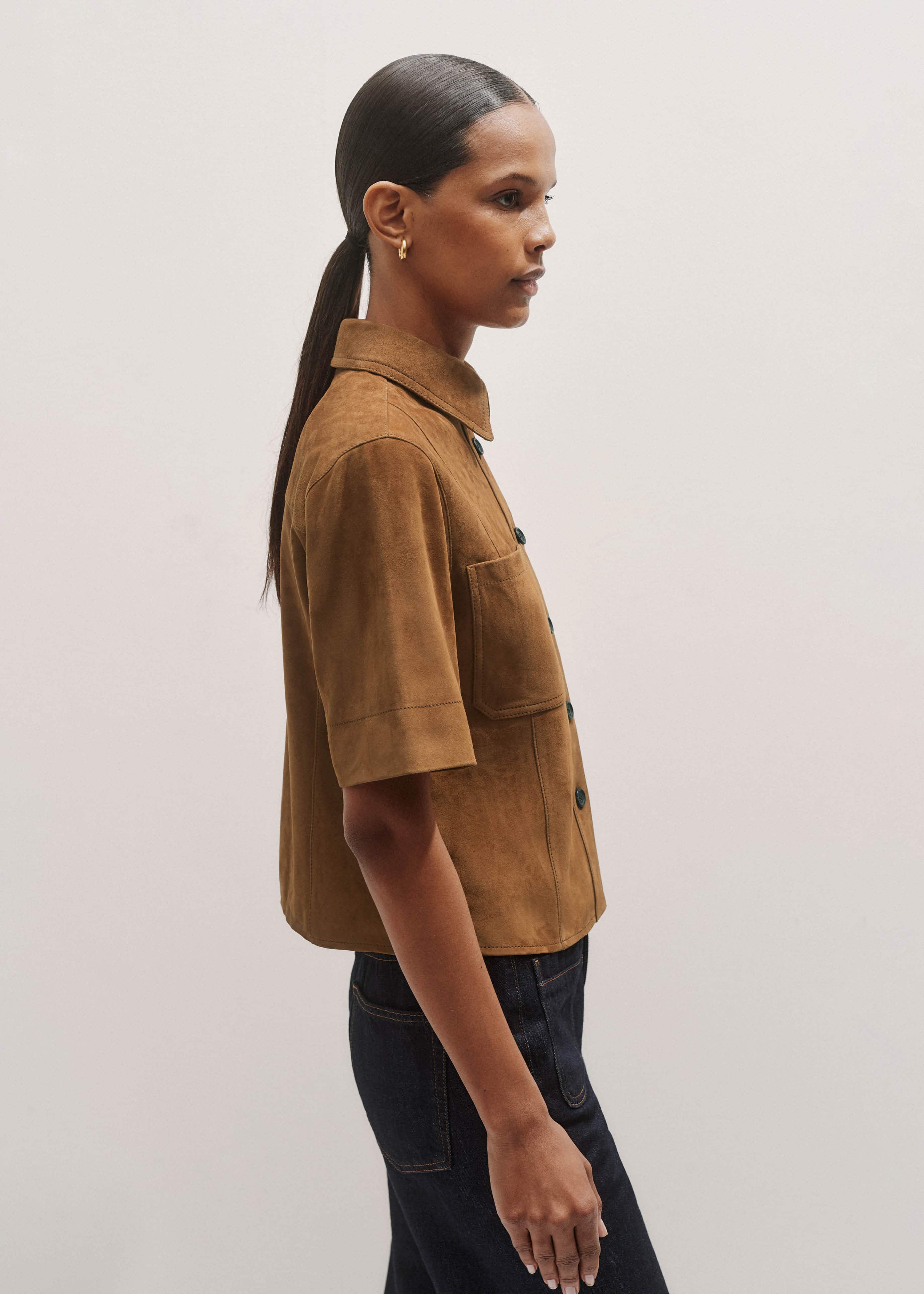 Brown Paneled Shirt meandem