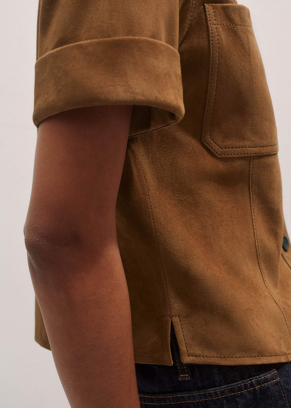 Brown Paneled Shirt meandem