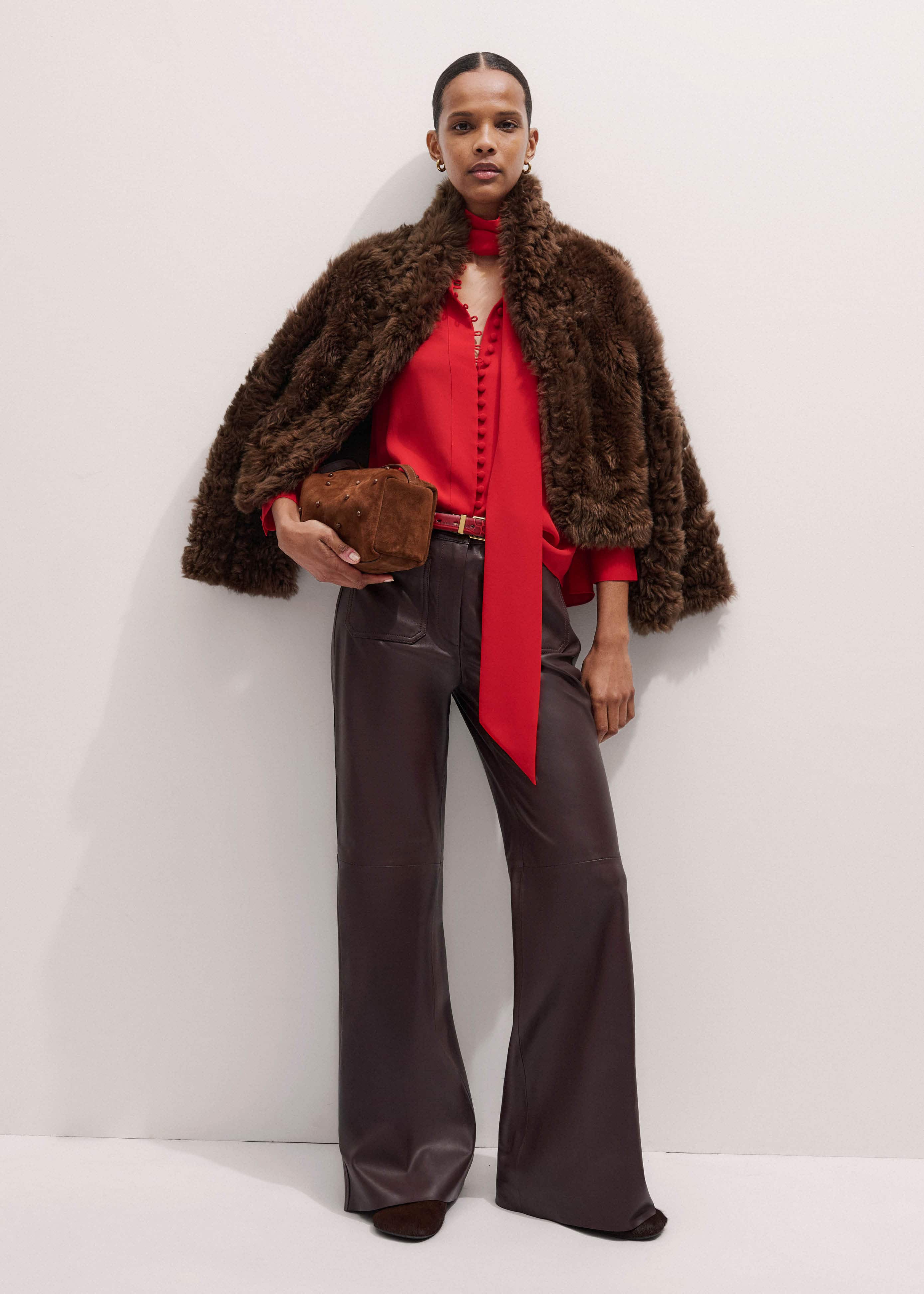 Red Silk Button Layering Shirt + Tie meandem