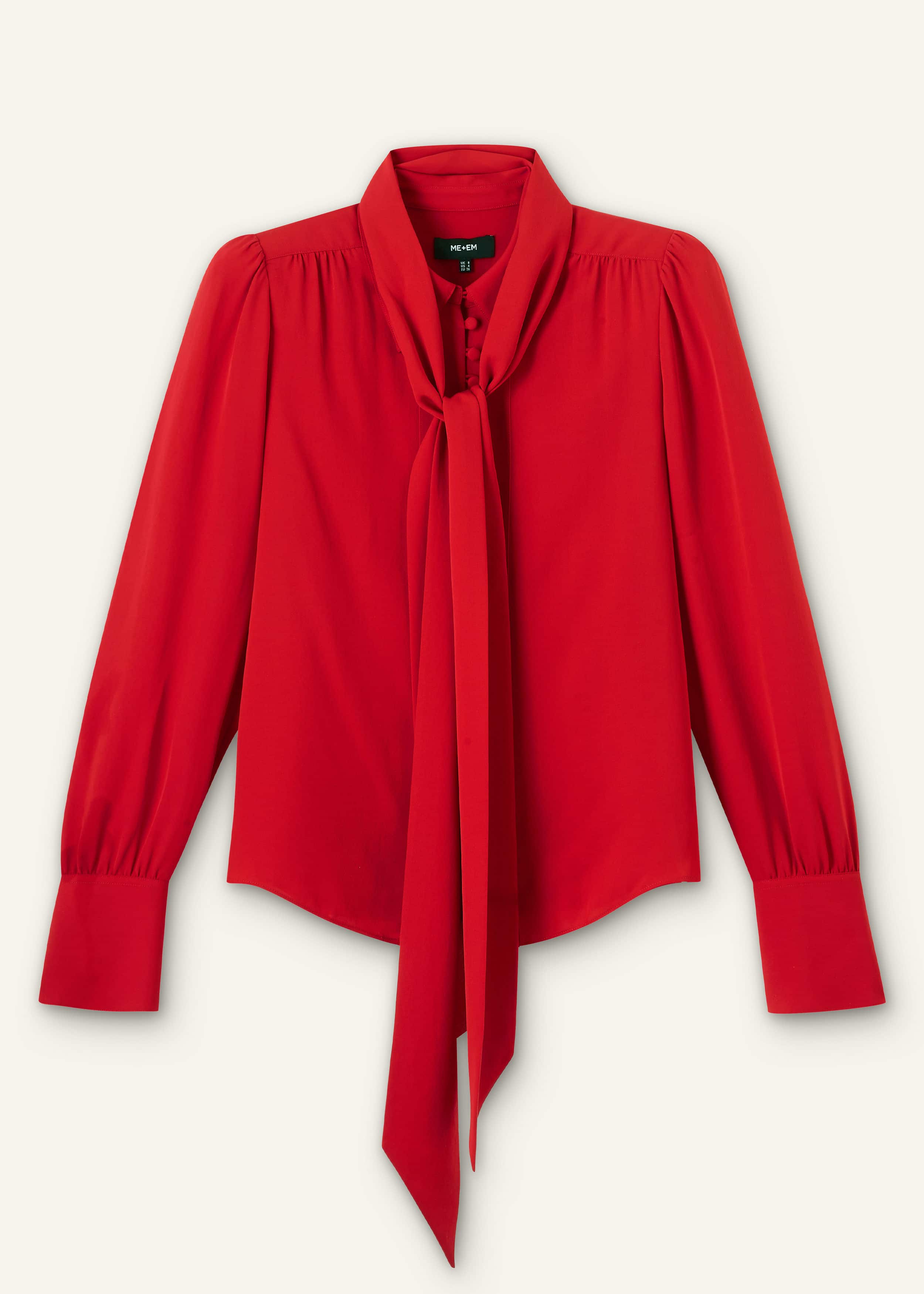 Red Silk Button Layering Shirt + Tie meandem