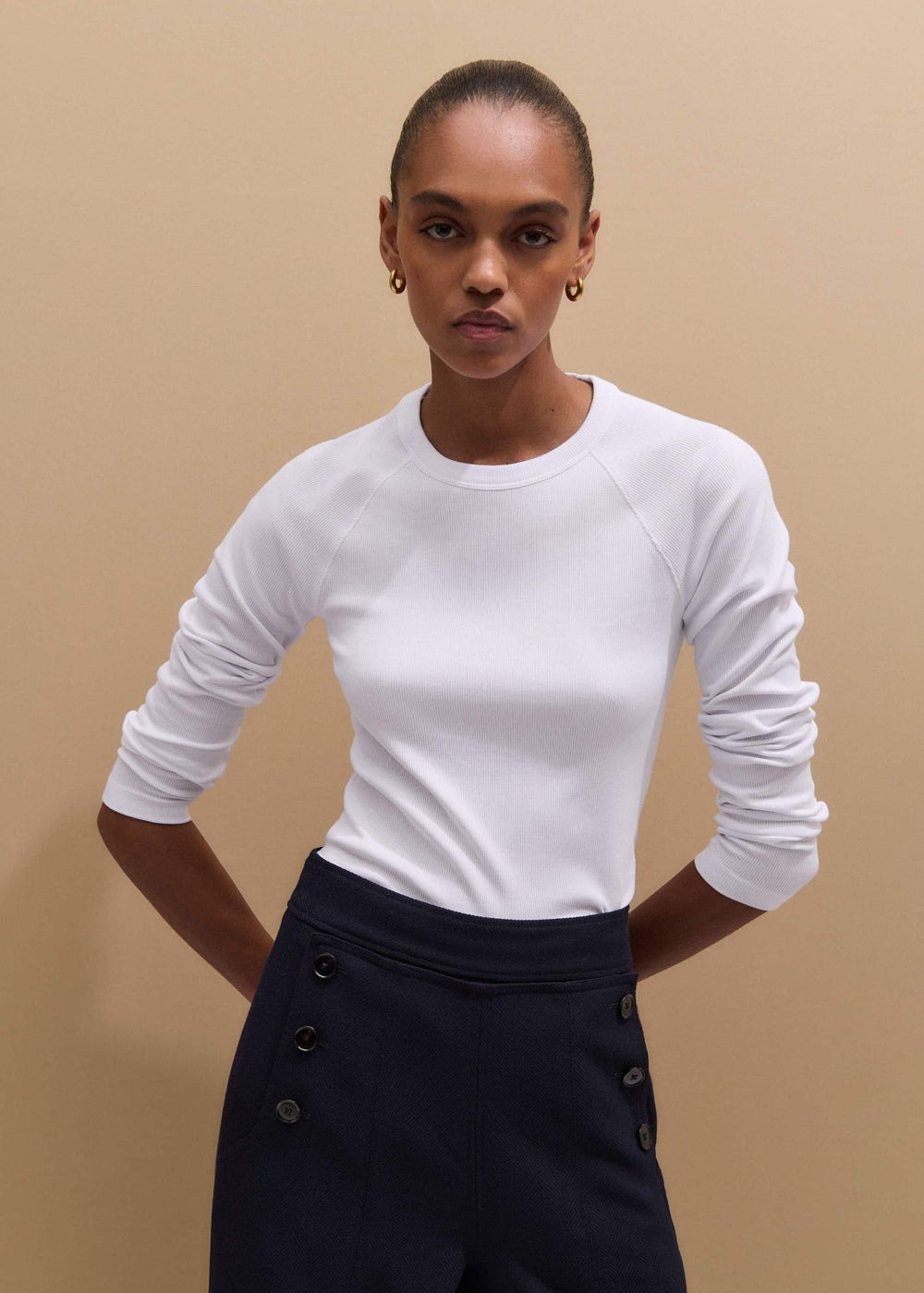 White Ultimate Slim Baseball Top meandem