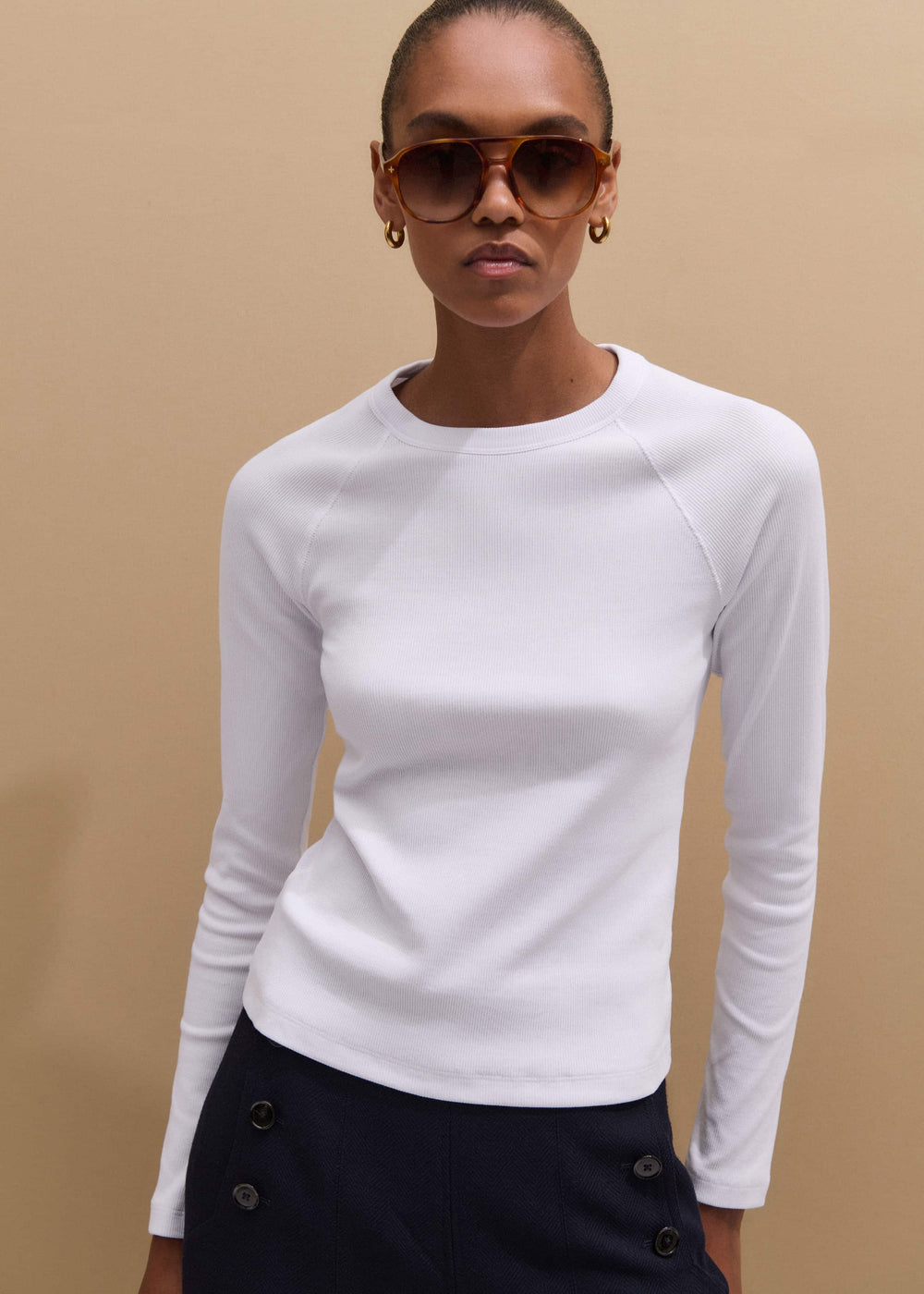 White Ultimate Slim Baseball Top meandem
