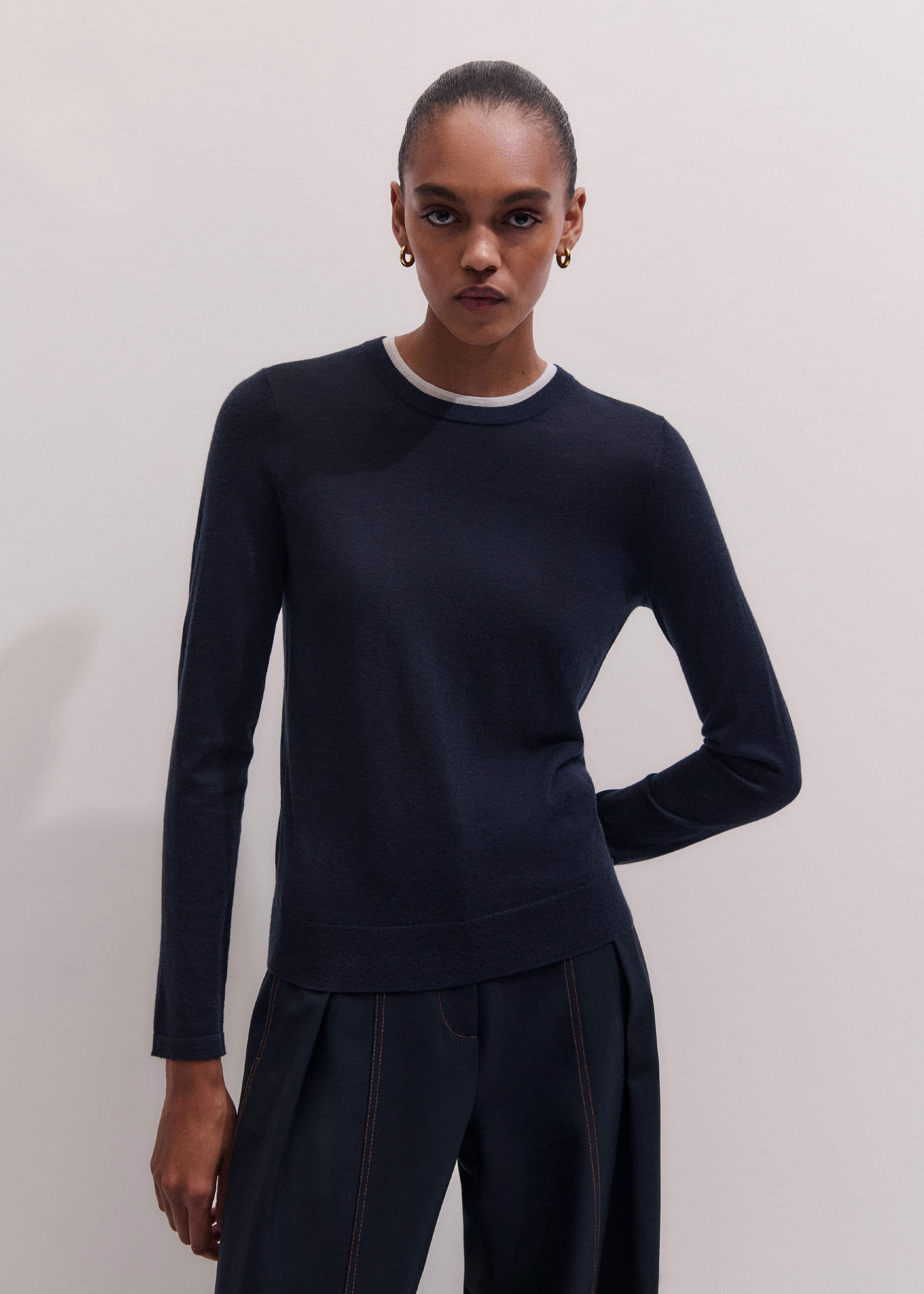 Navy Barely There Sweater meandem