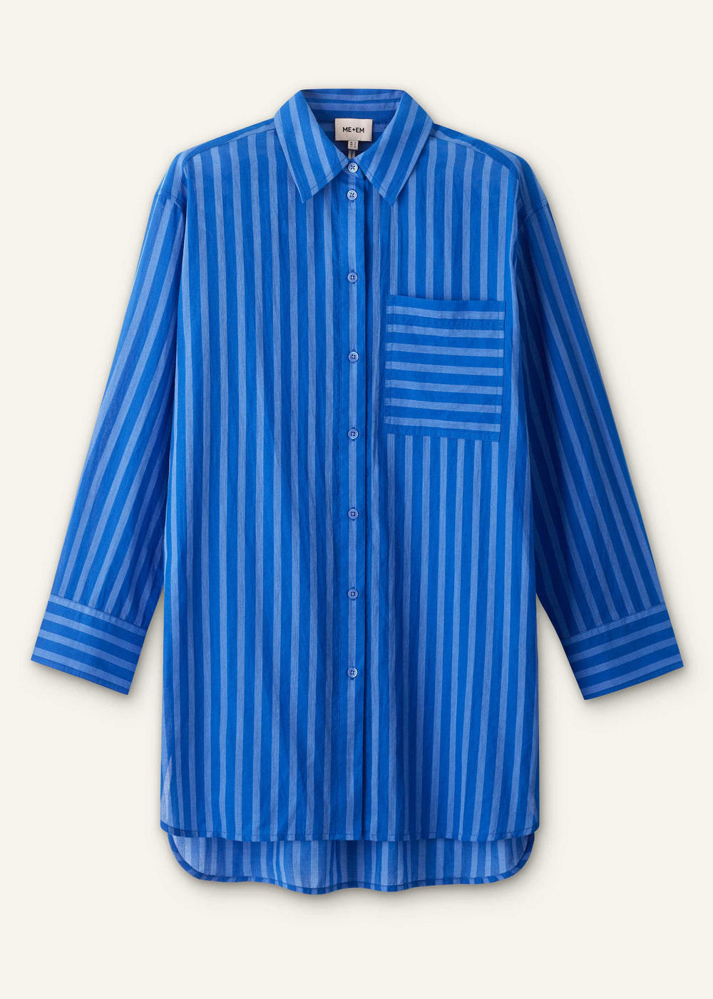 Blue Striped Oversized Beach Shirt meandem