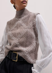 White Cotton Broderie Detail Straight Shirt meandem