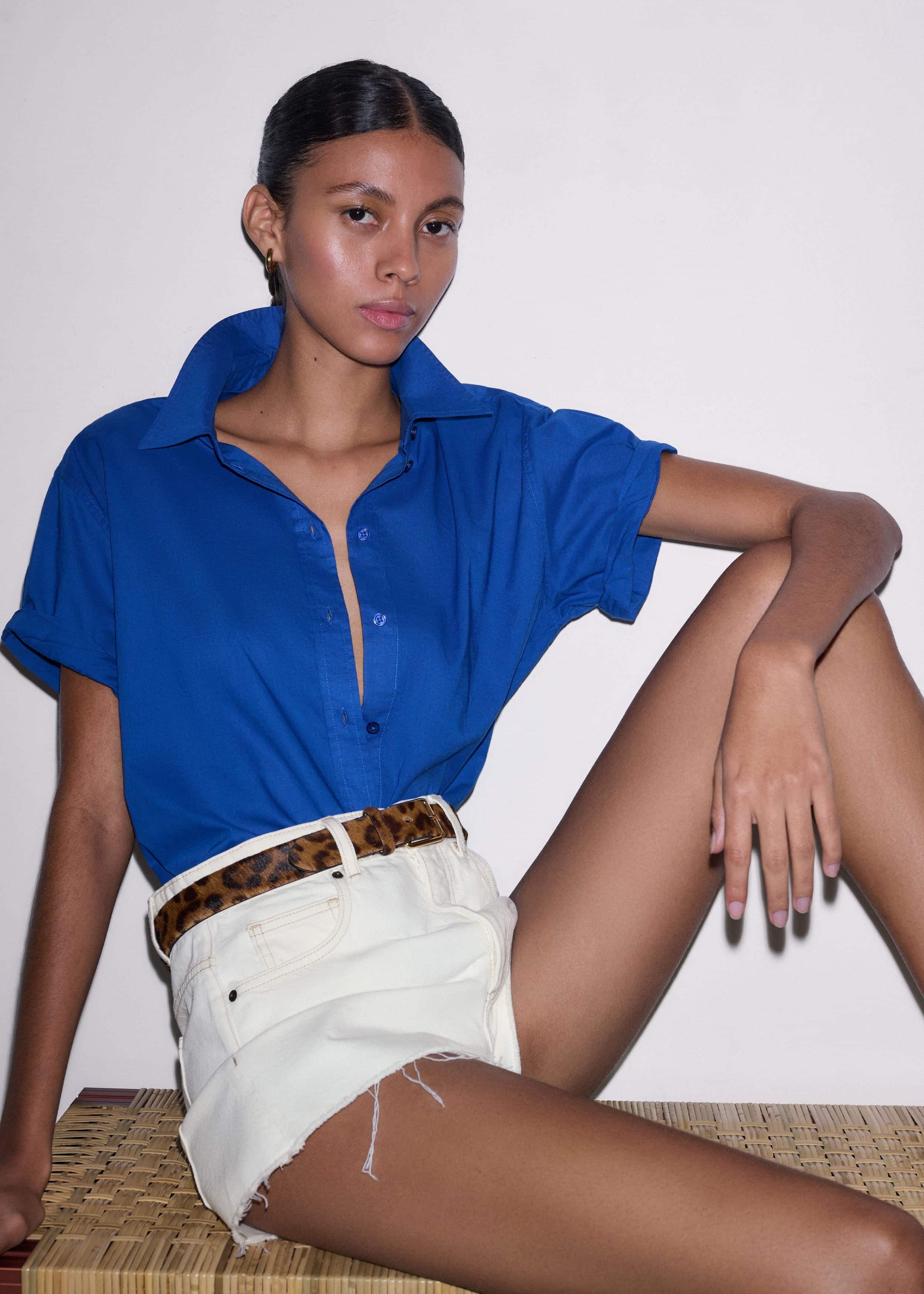 Blue Turn-Up Cuff Shirt meandem