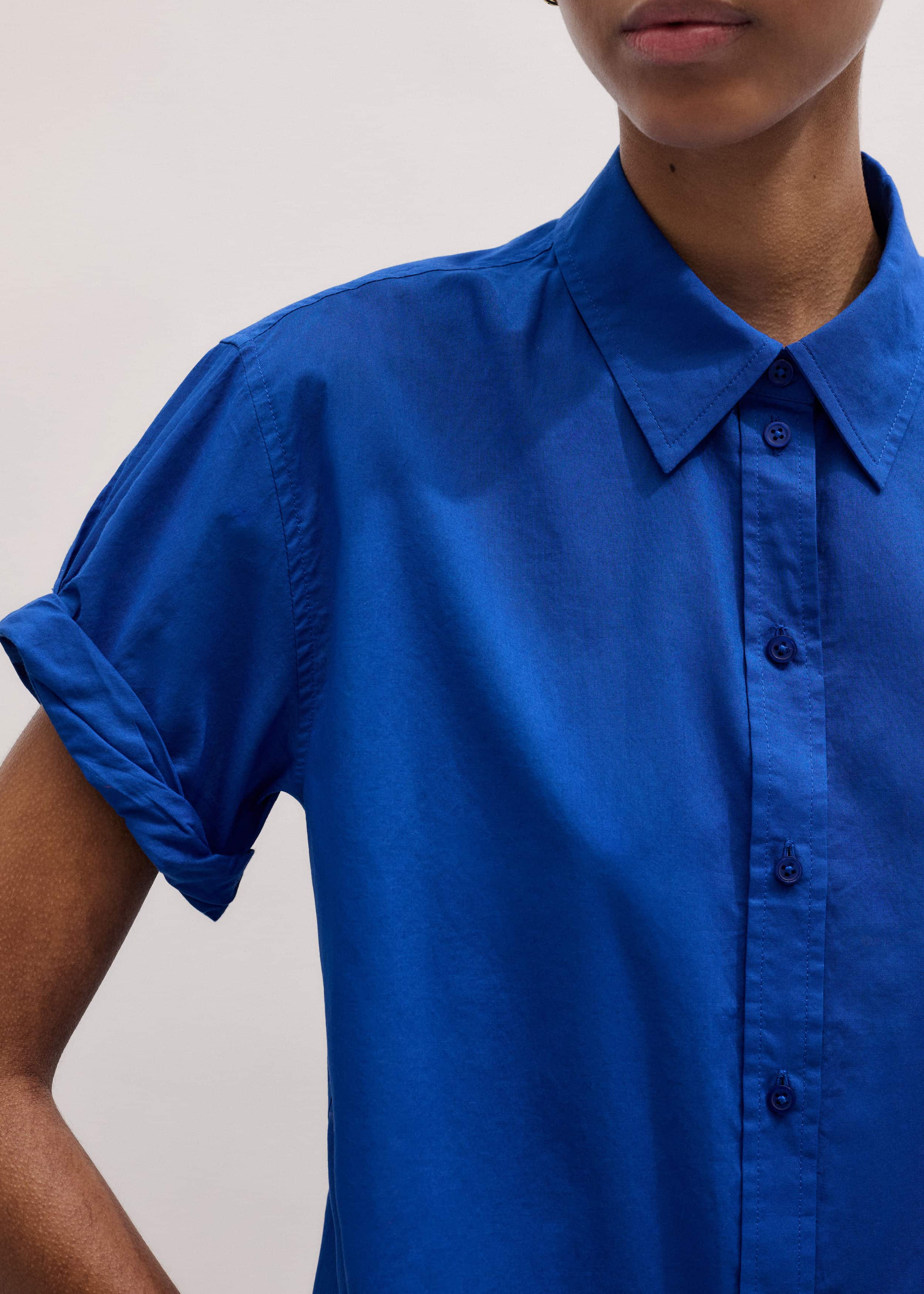 Blue Turn-Up Cuff Shirt meandem