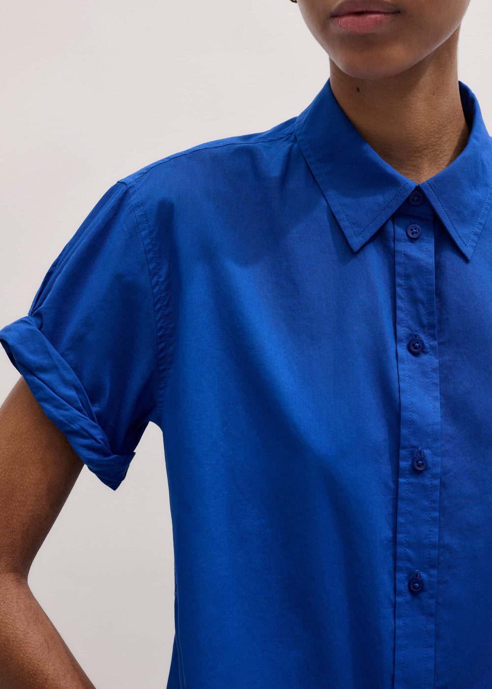Blue Turn-Up Cuff Shirt meandem
