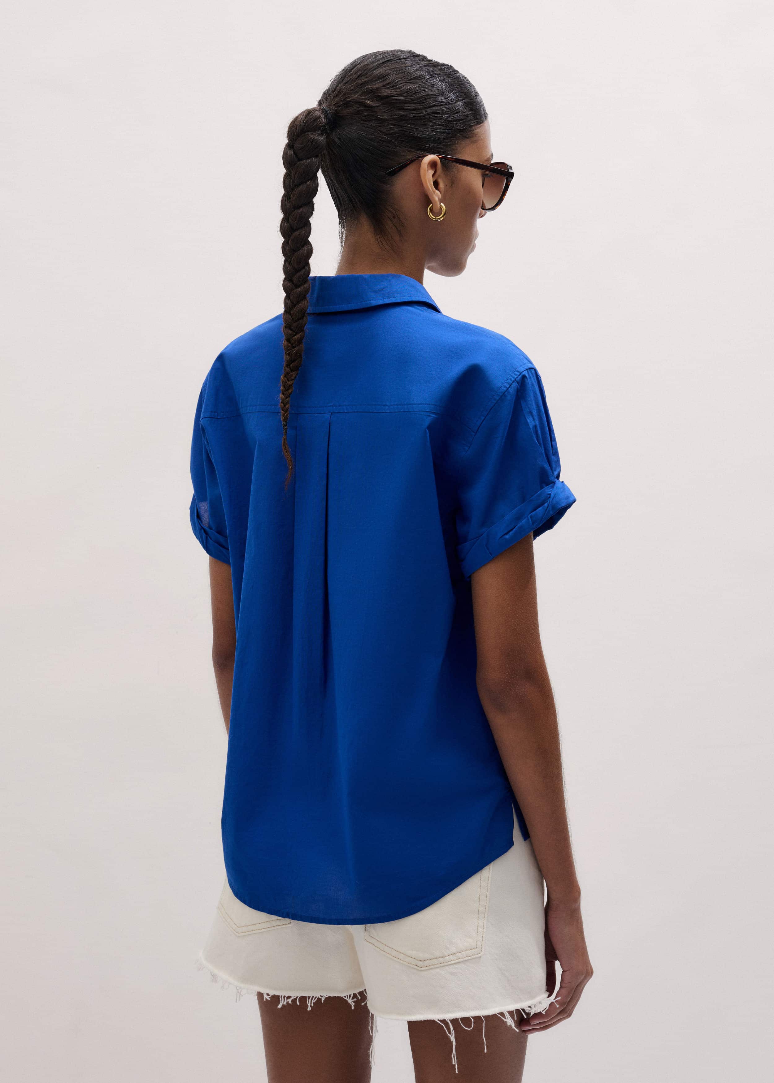 Blue Turn-Up Cuff Shirt meandem
