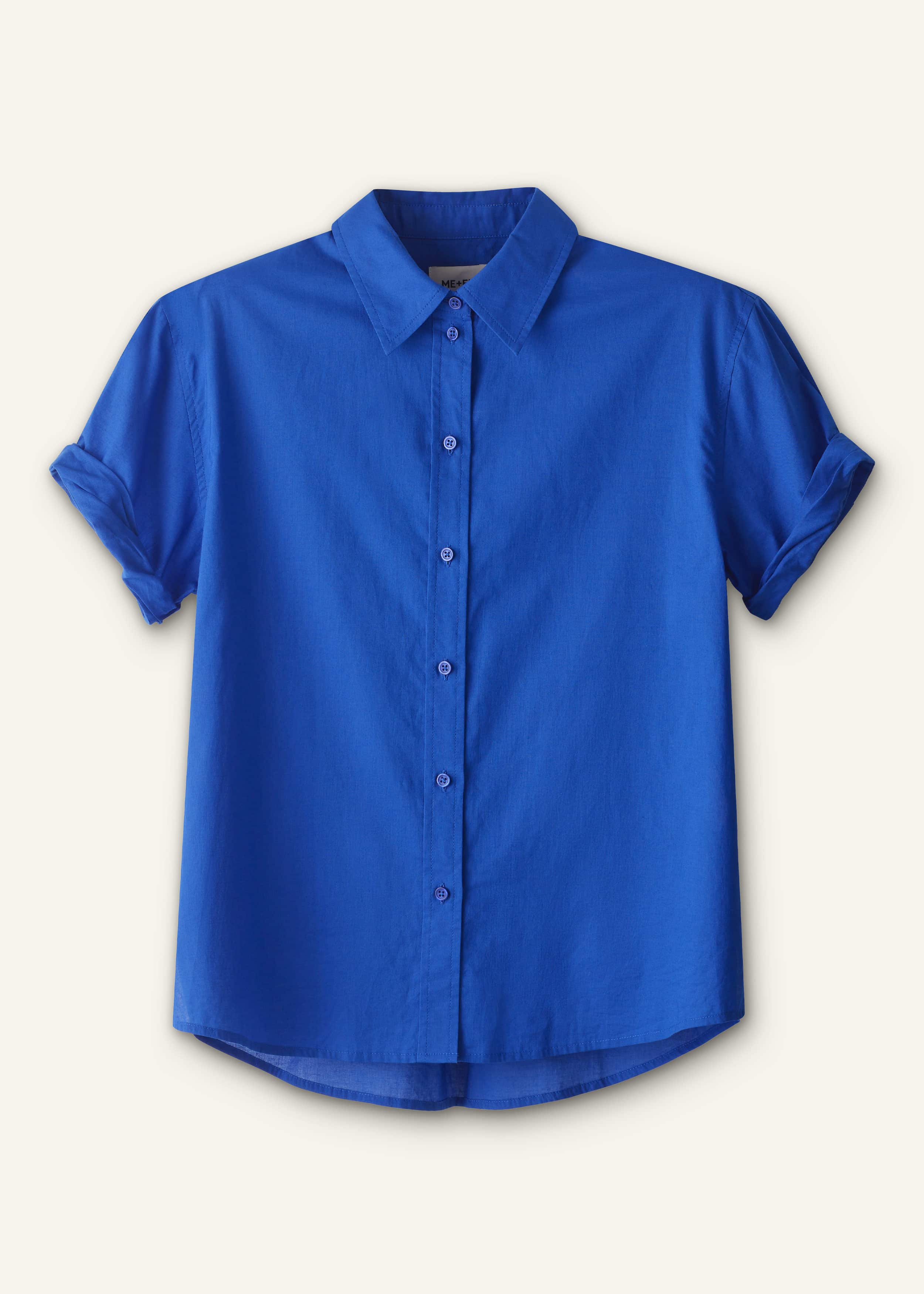 Blue Turn-Up Cuff Shirt meandem