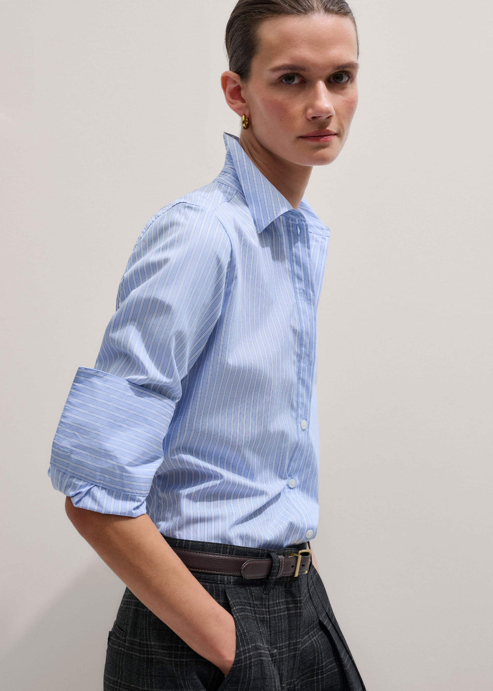 Blue Cotton Stripe Shirt meandem