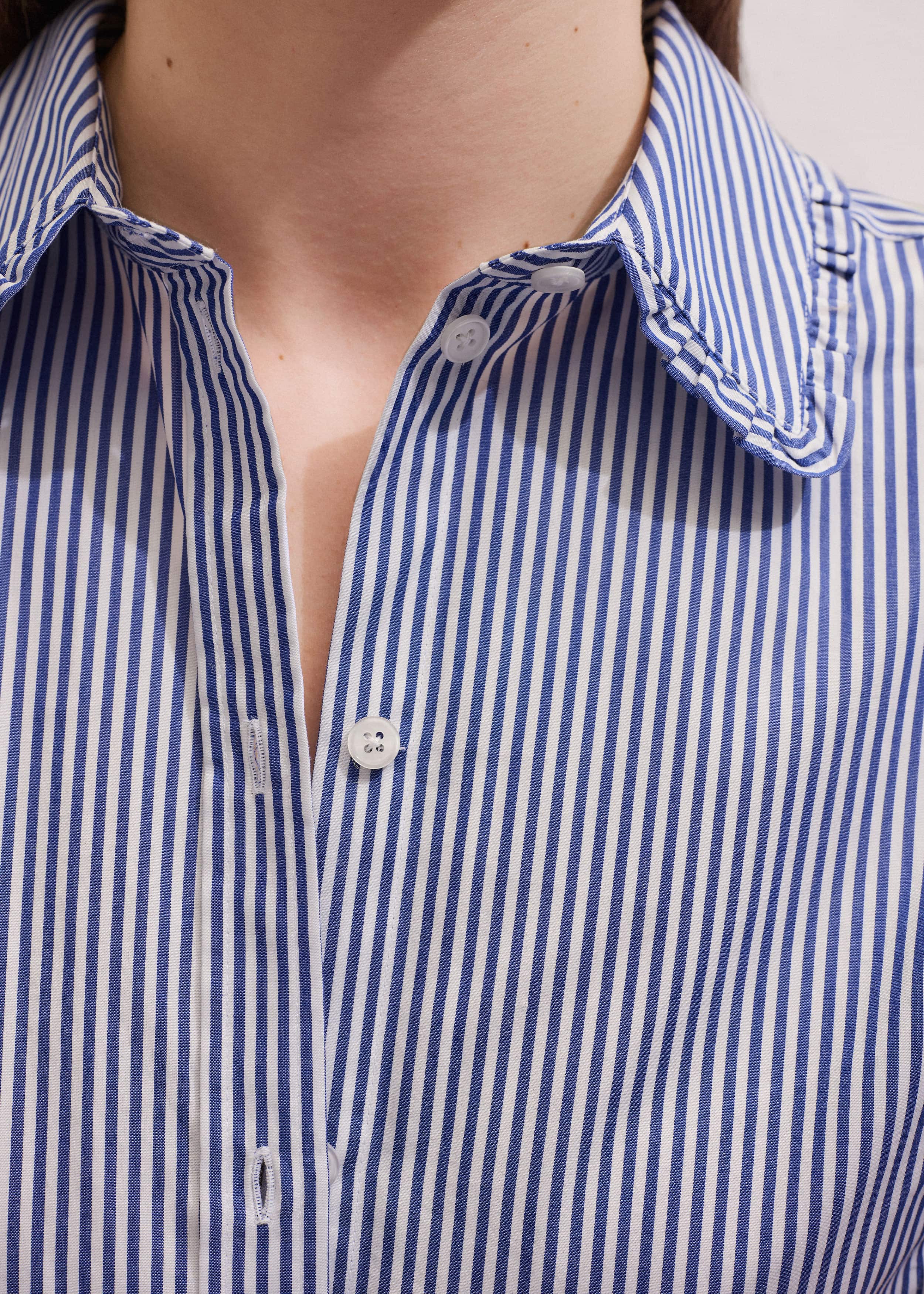 Navy Stripe Frill Collar Forever Shirt meandem