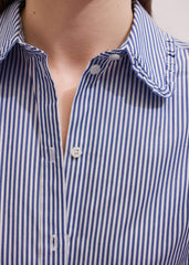 Navy Stripe Frill Collar Forever Shirt meandem