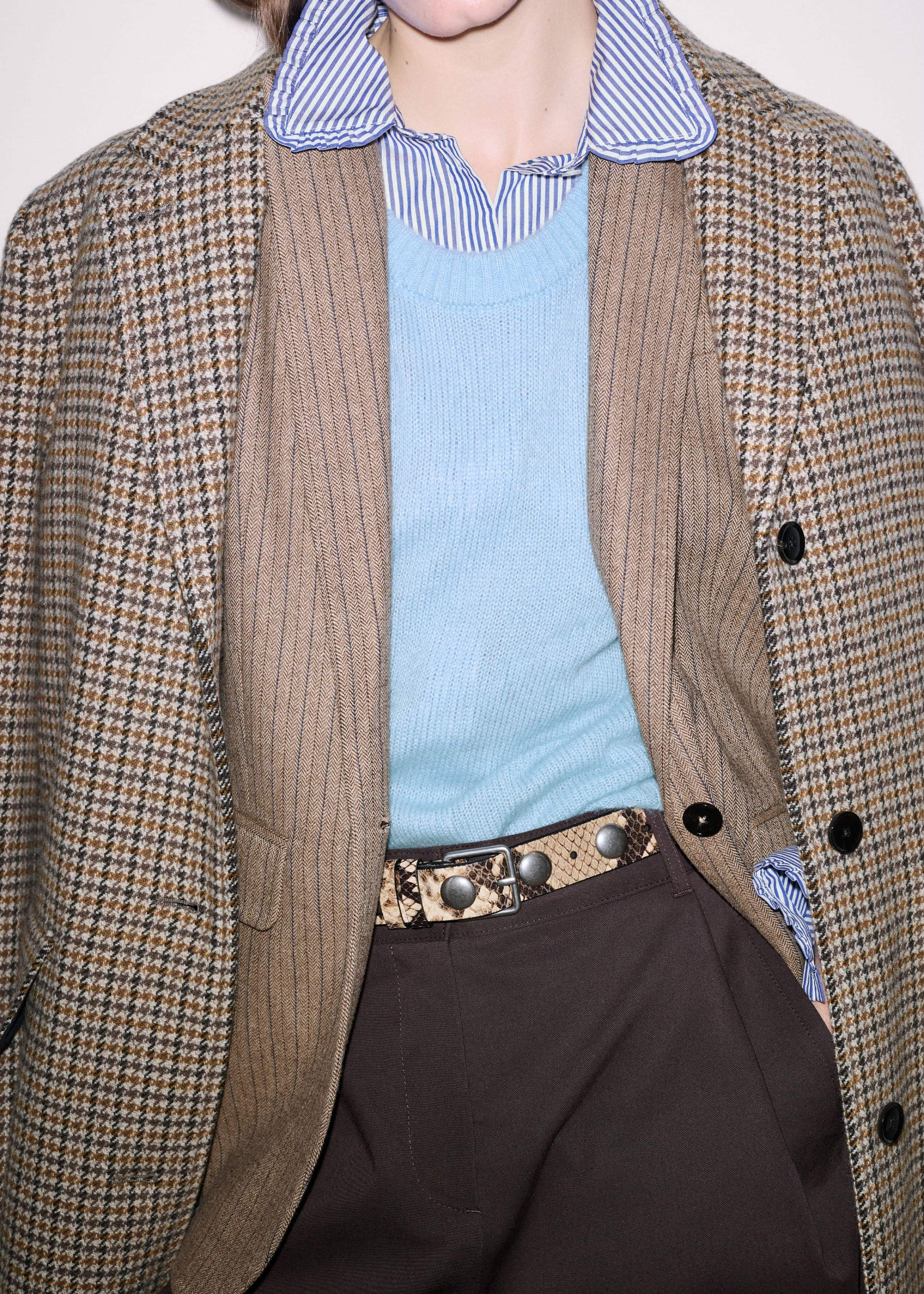 Navy Stripe Frill Collar Forever Shirt meandem