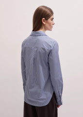 Navy Stripe Frill Collar Forever Shirt meandem