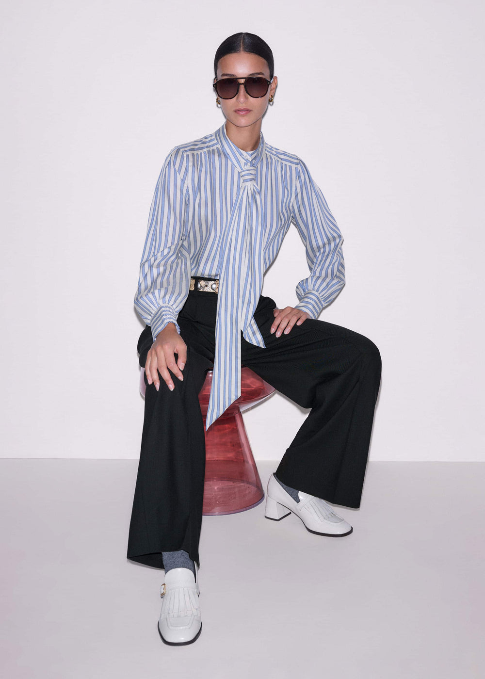Blue Soft Stripe Shirt + Neck Tie meandem