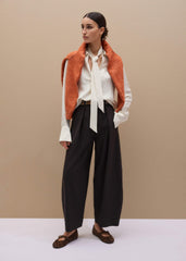Cream AM-PM Stripe Fluid Satin Shirt + Tie meandem