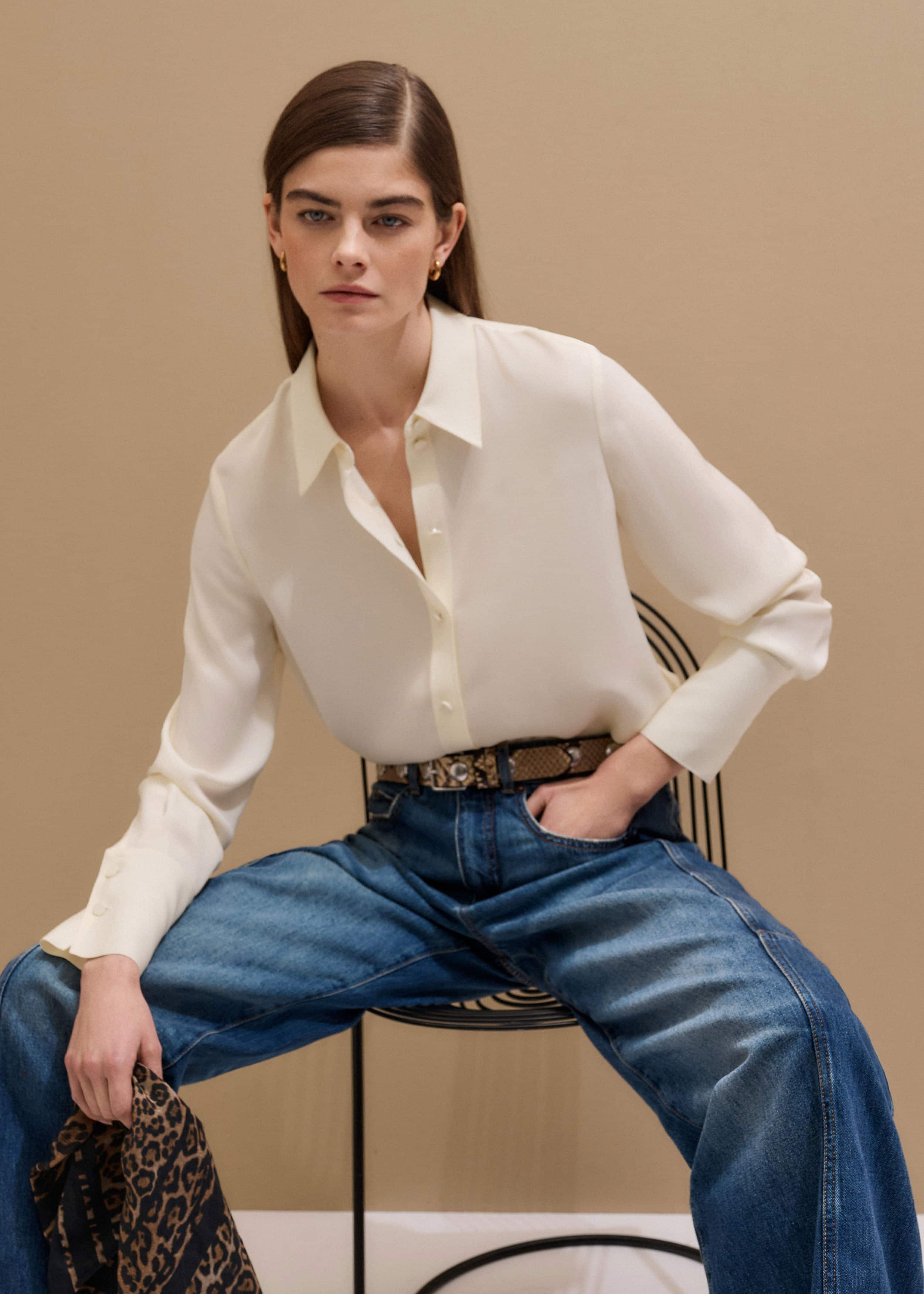 Cream Silk Shirt meandem
