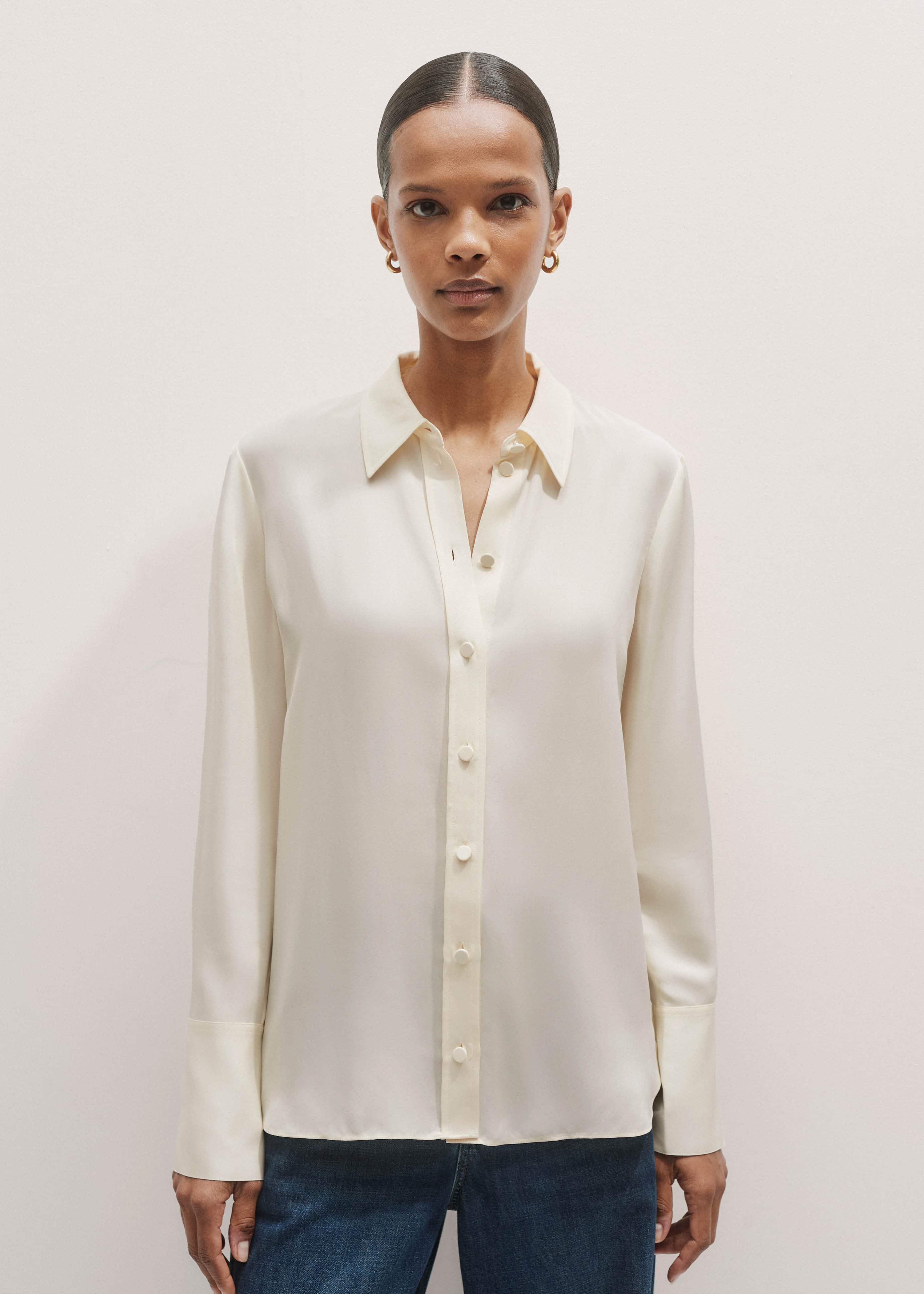 Cream Silk Shirt meandem