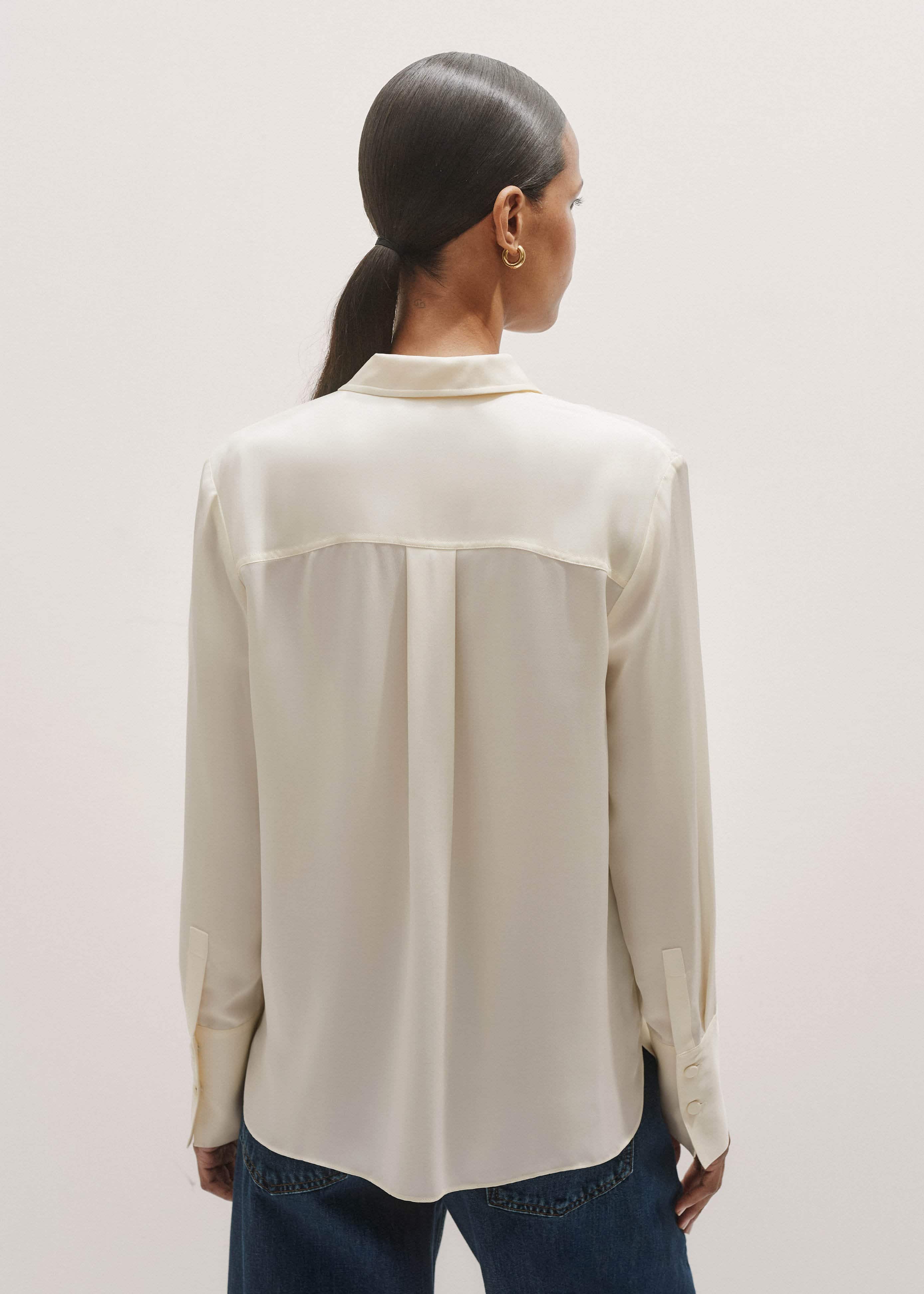 Cream Silk Shirt meandem