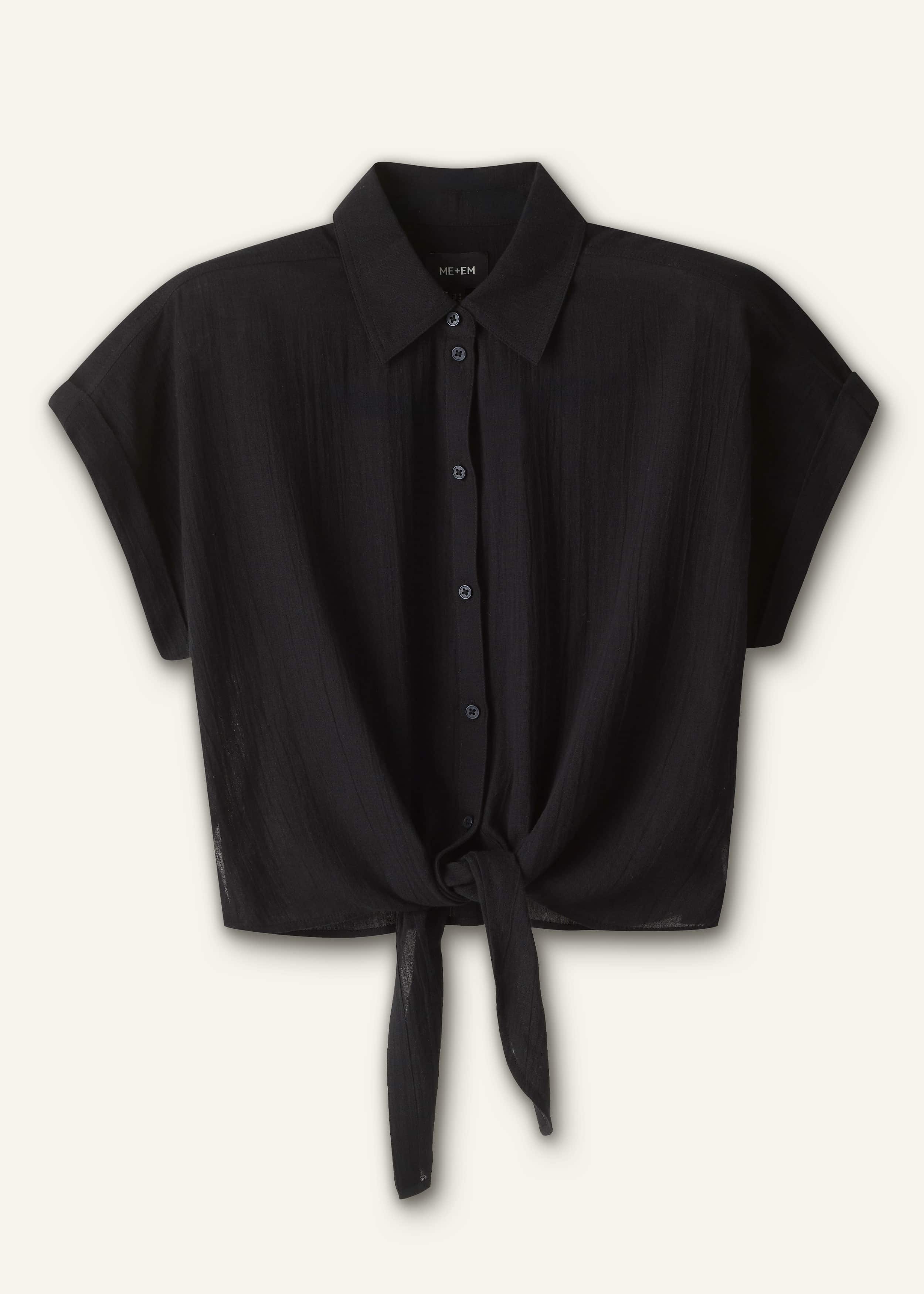 Black Tie Front Beach Shirt meandem